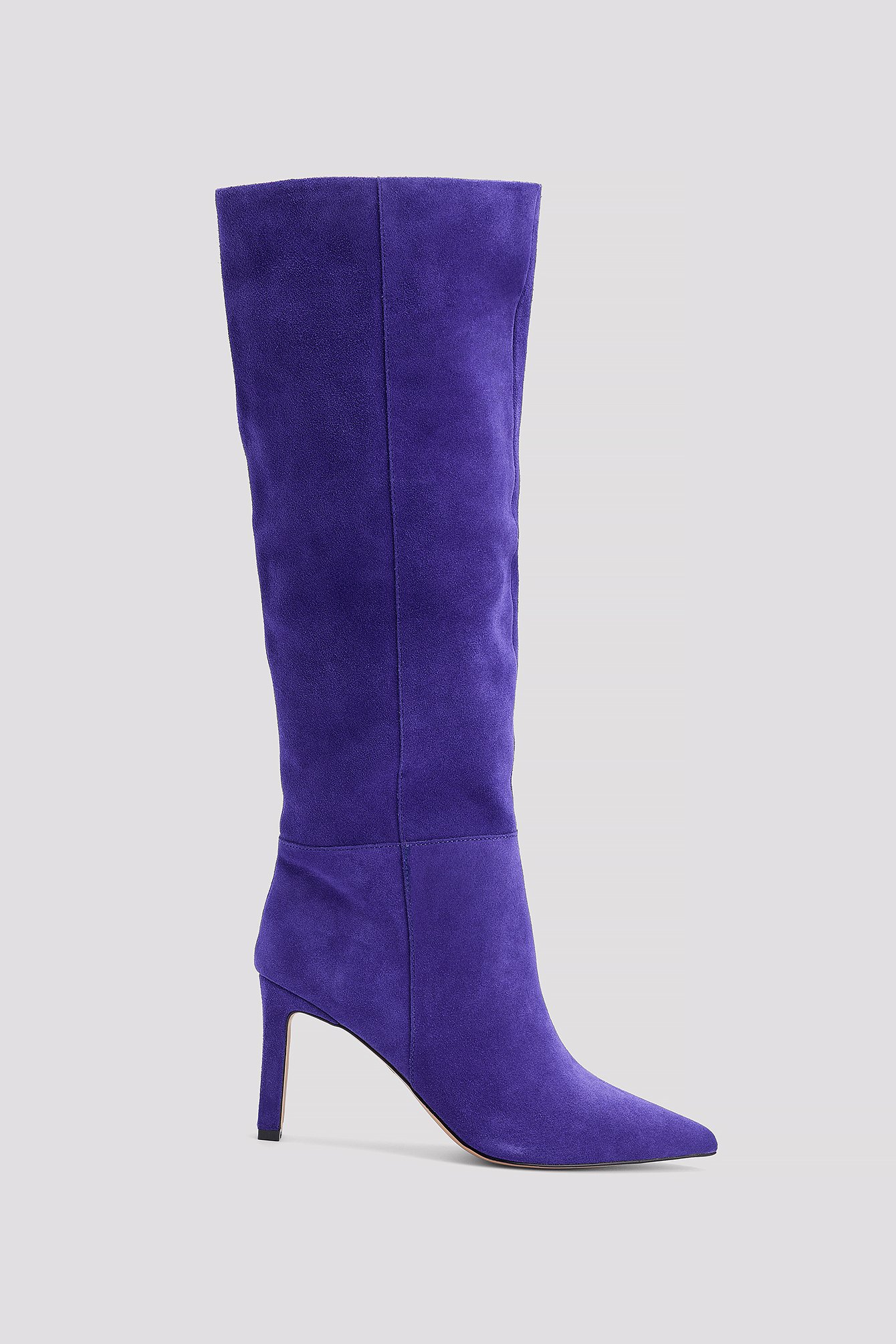Deep Purple Suede Stiletto Boots