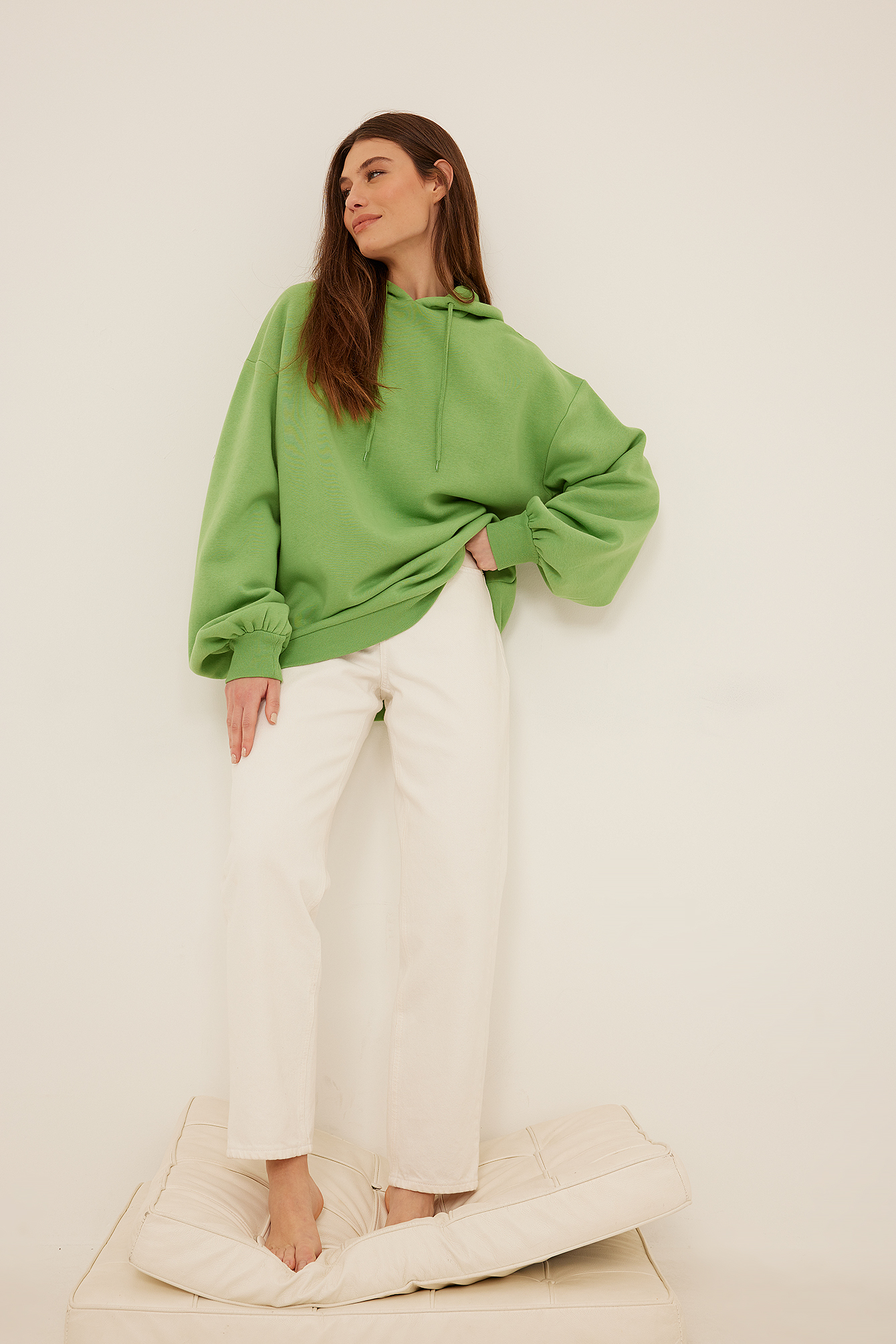 Super Oversized Hoodie Green | NA-KD