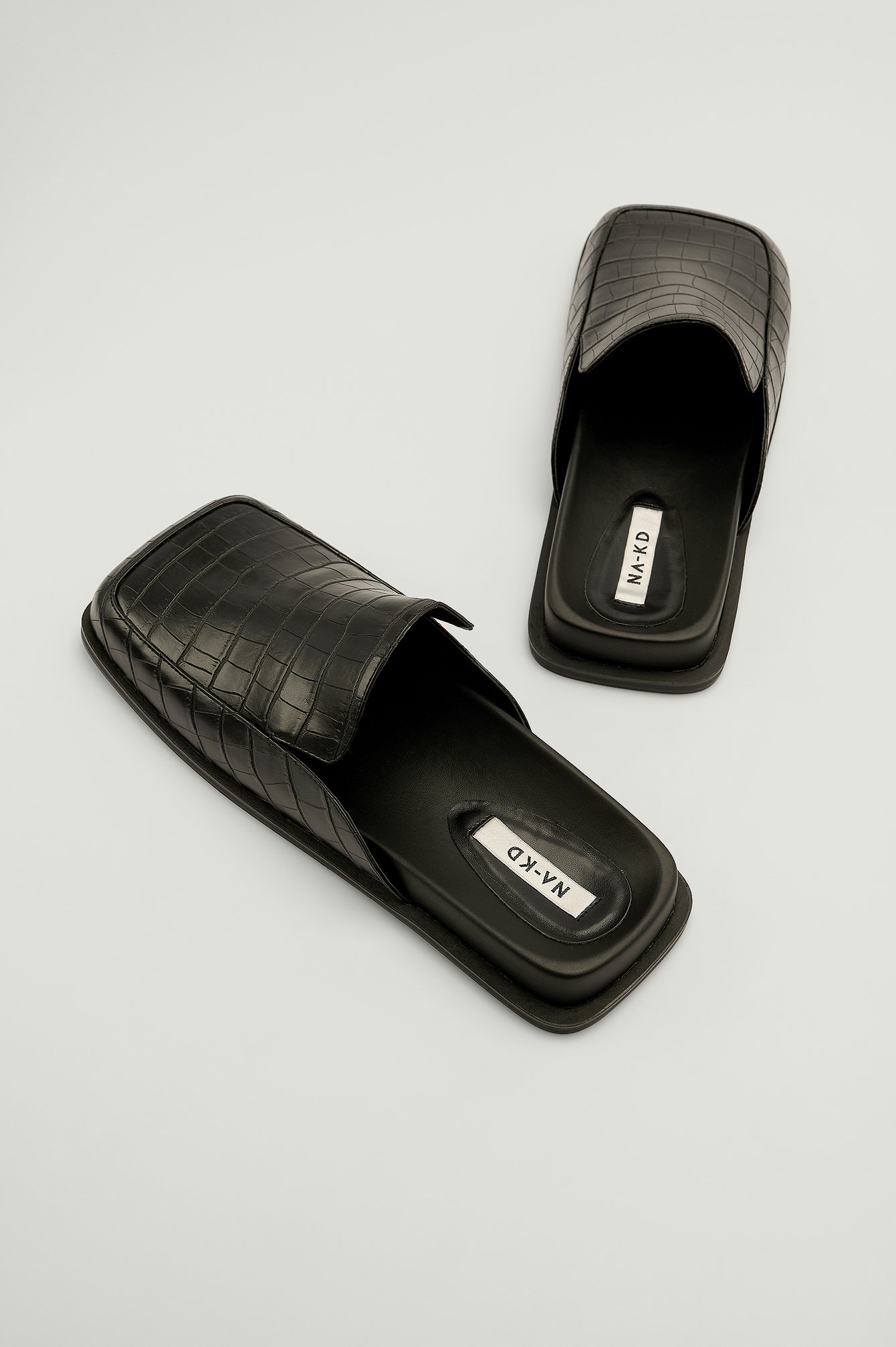 Black Super Squared Slip In Loafers