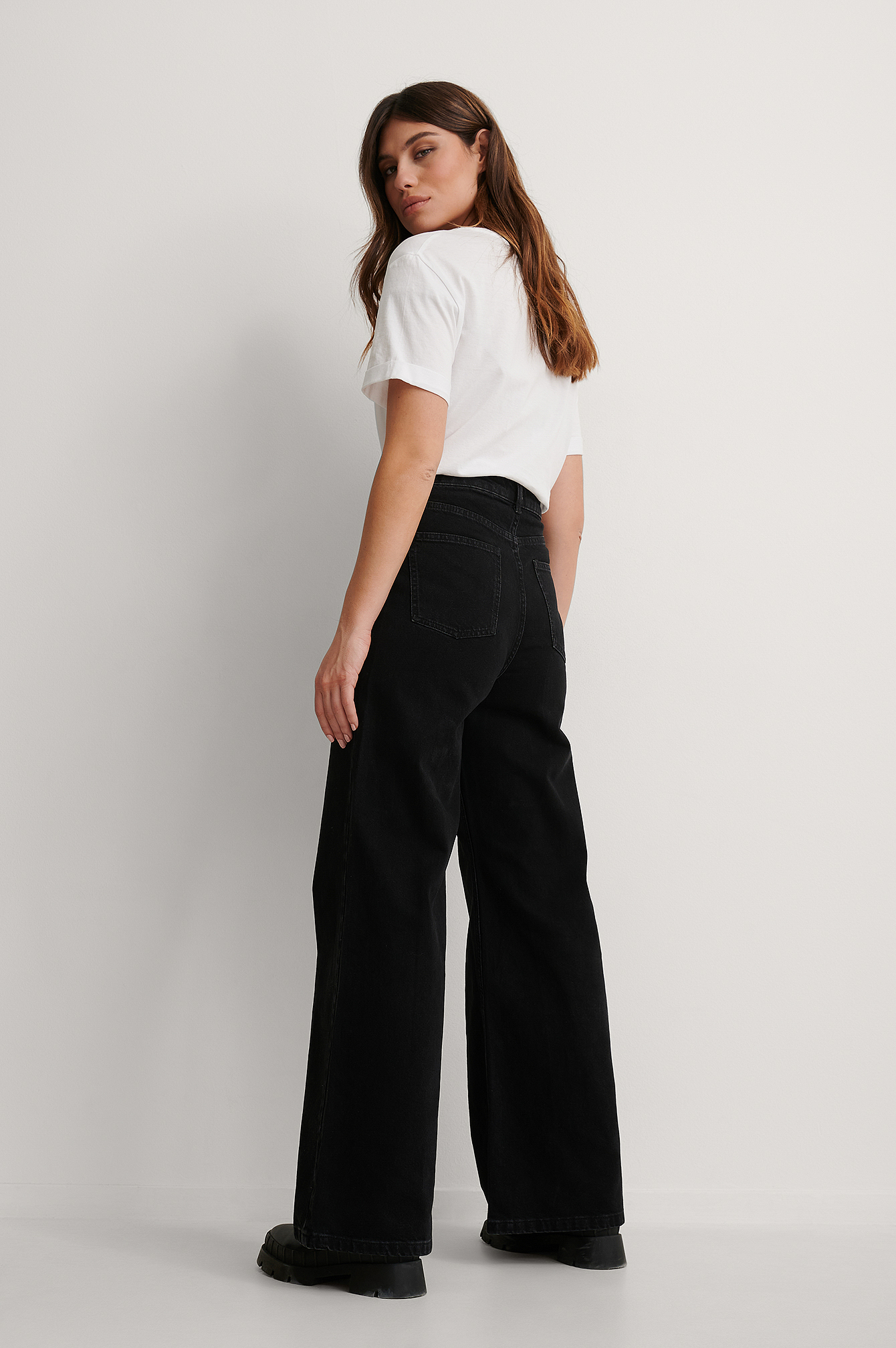 Recycled Super Wide Leg Jeans Black 