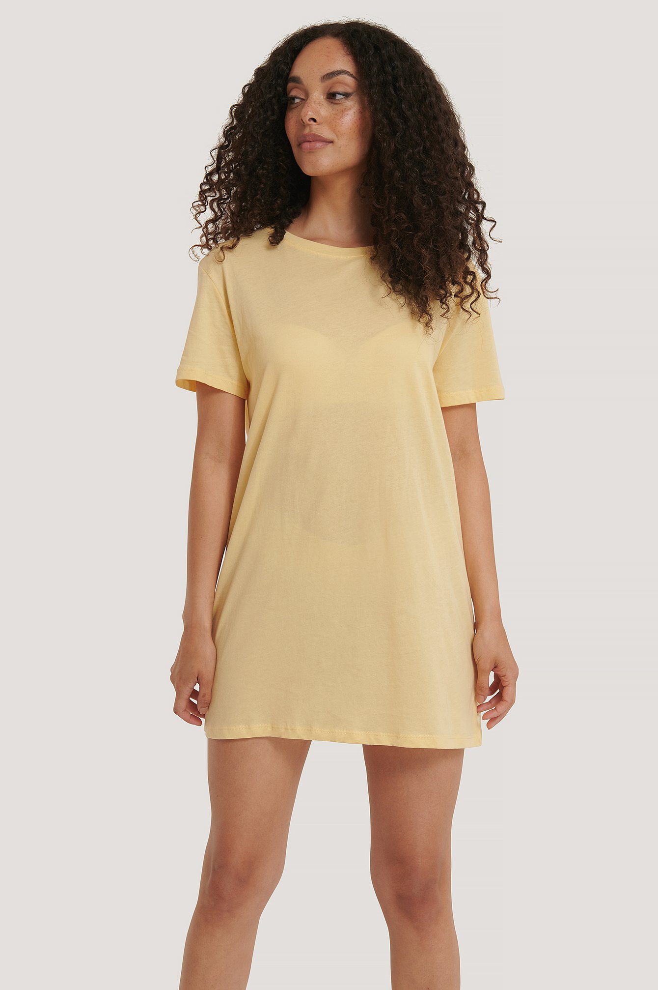 Light Yellow T-Shirt Dress