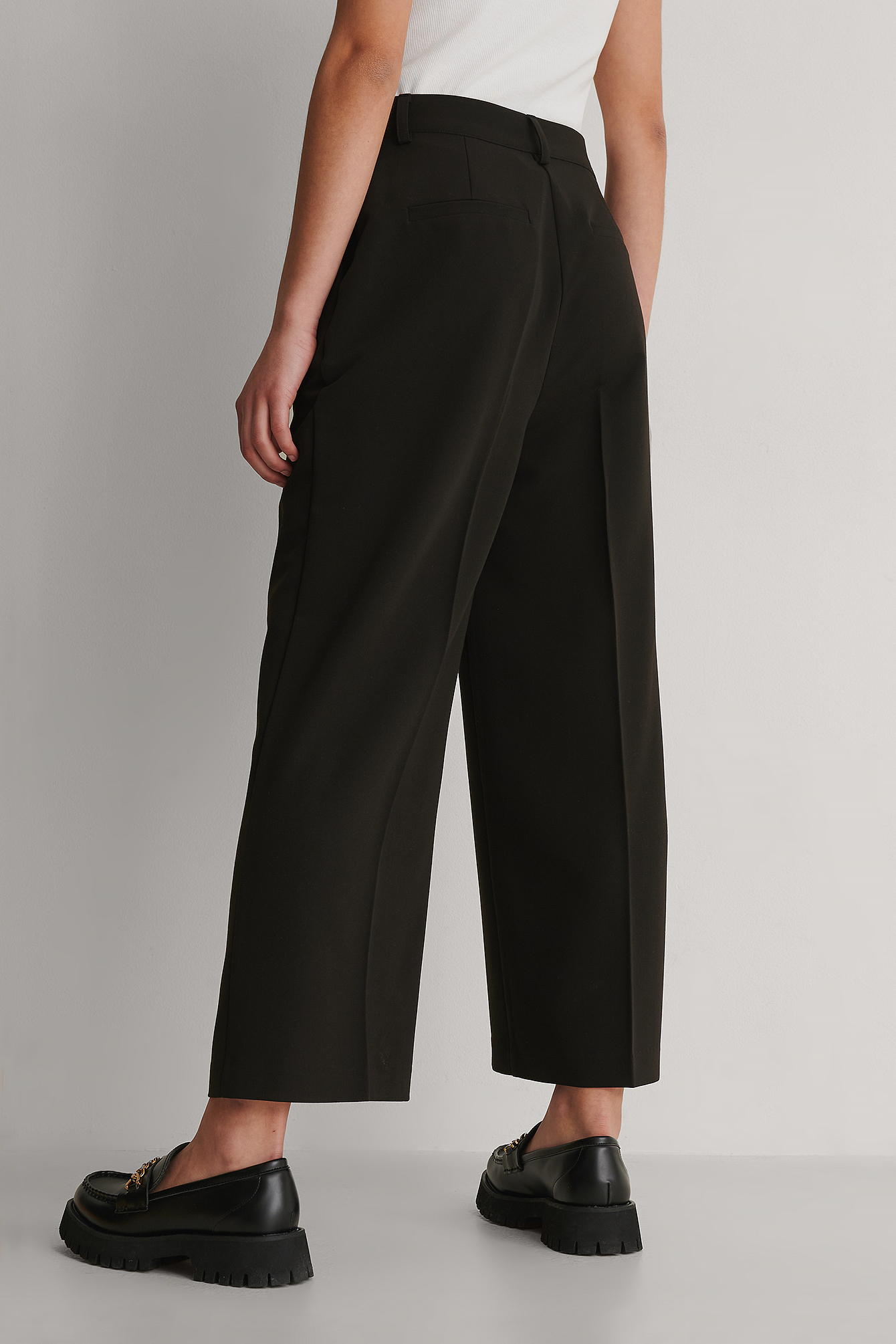 Recycled Tailored Culotte Pants Black 