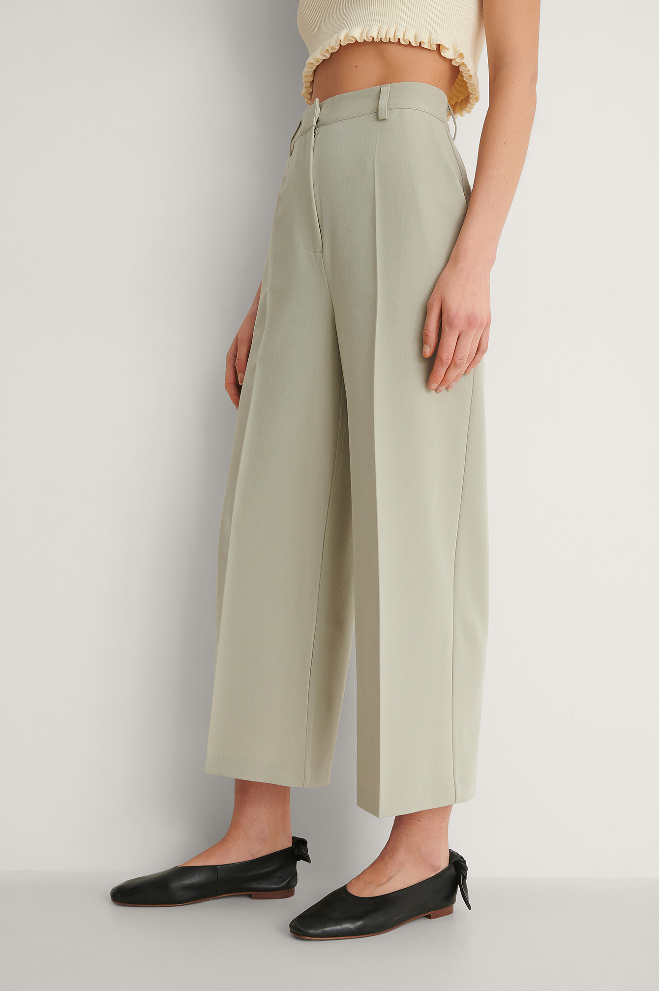 Recycled Tailored Culotte Pants Grey 