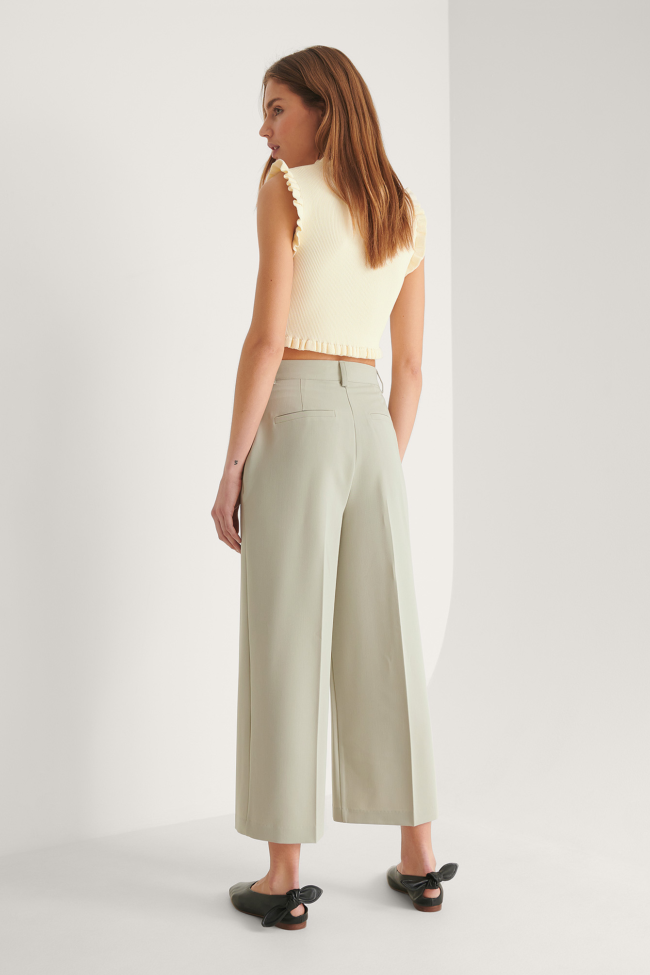 Recycled Tailored Culotte Pants Grey 