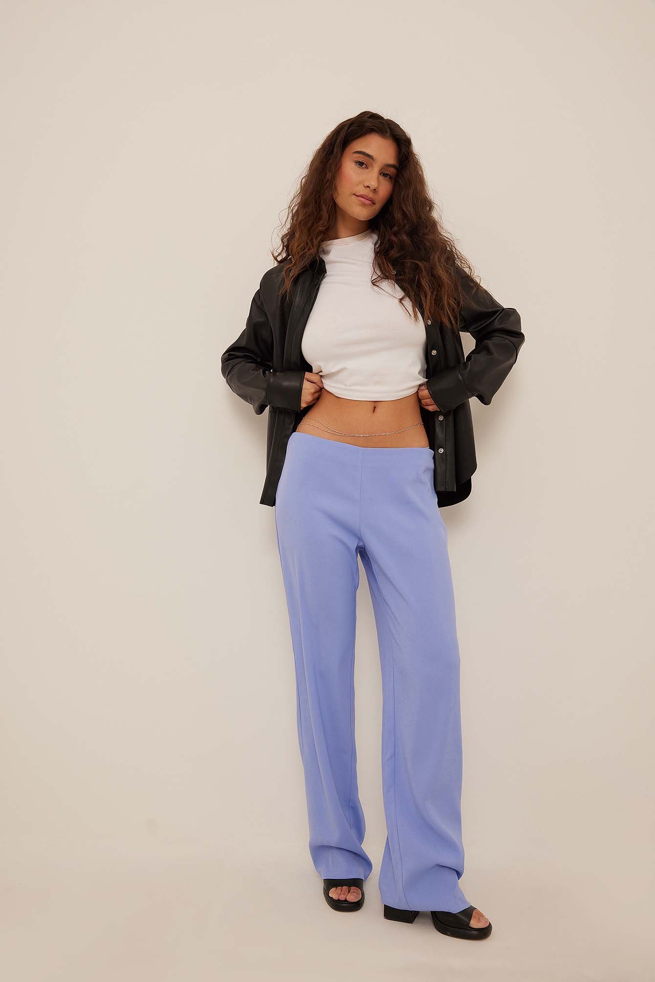 Lilac Recycled Tailored Low Waist Suit Pants