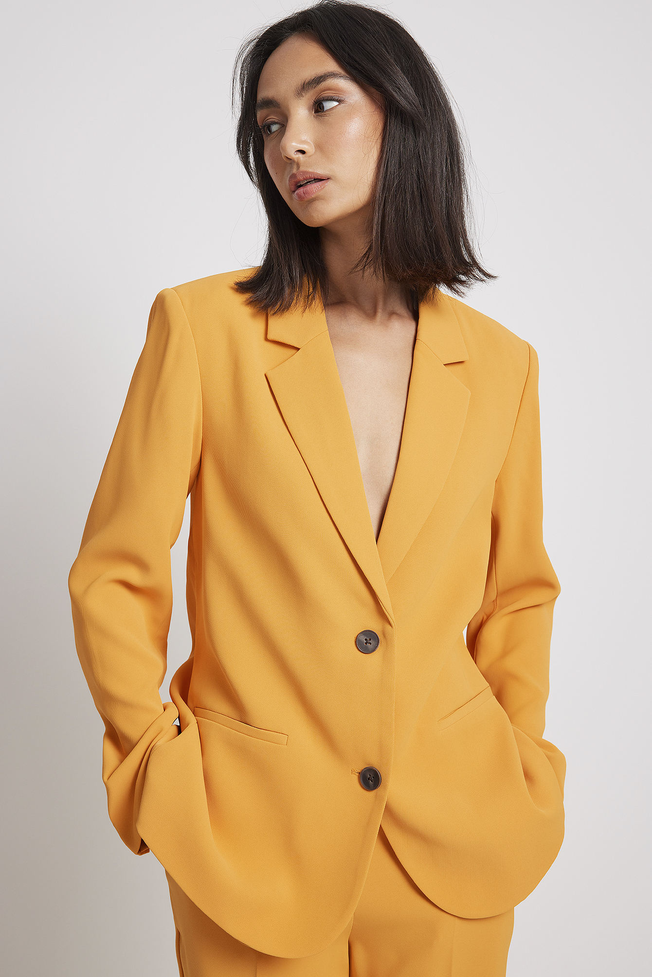 NA-KD Synthetik Trend Wickelblazer in Orange Sakkos und Anzugsjacken Damen Bekleidung Jacken Blazer 