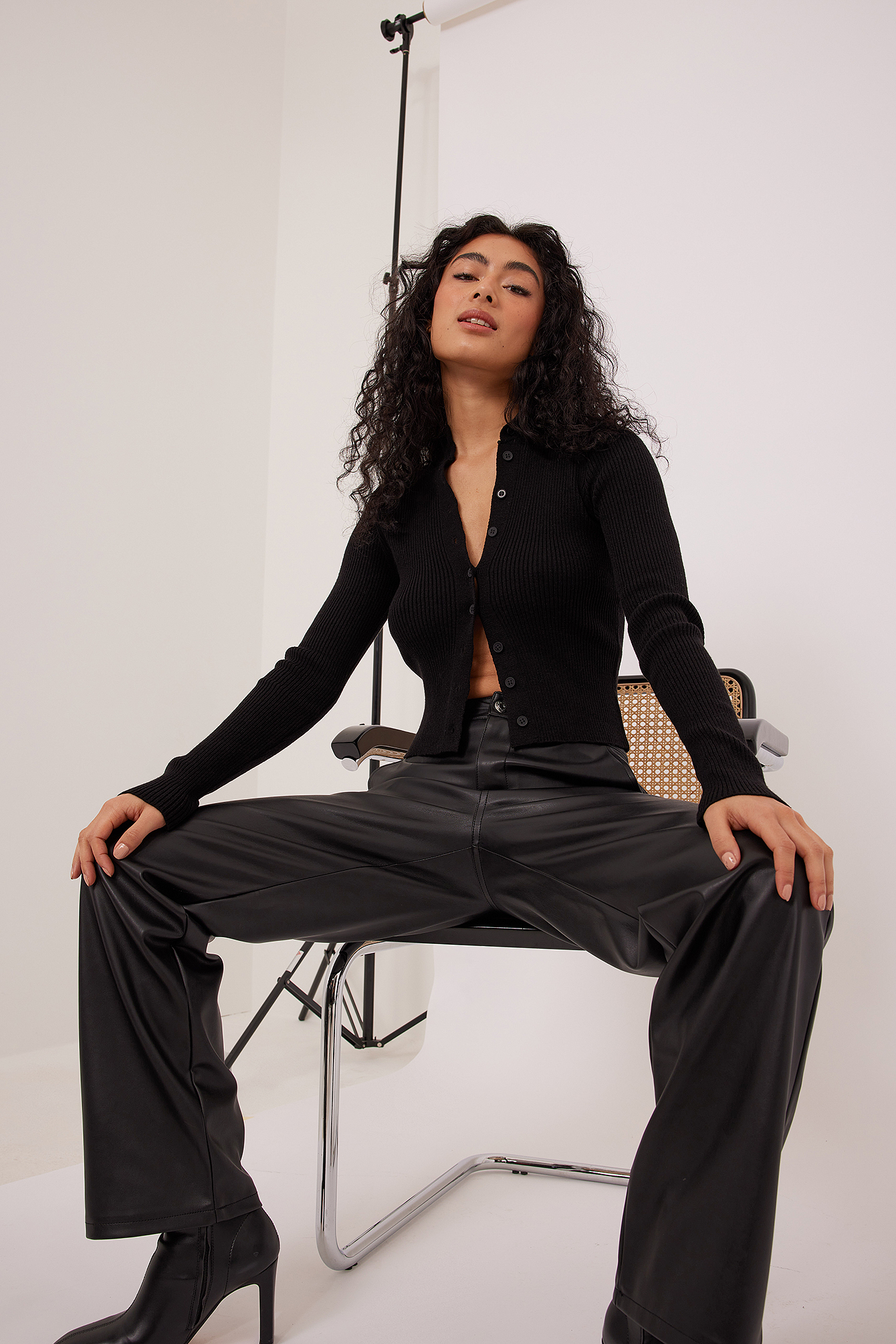 mock neck button up
