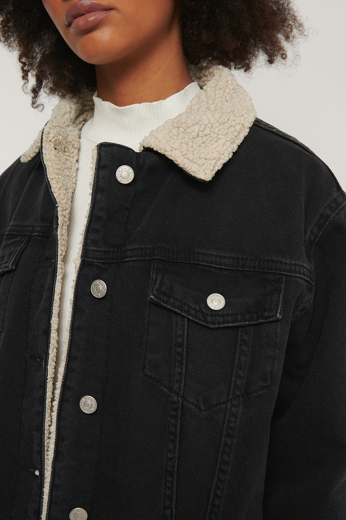 teddy collar denim jacket