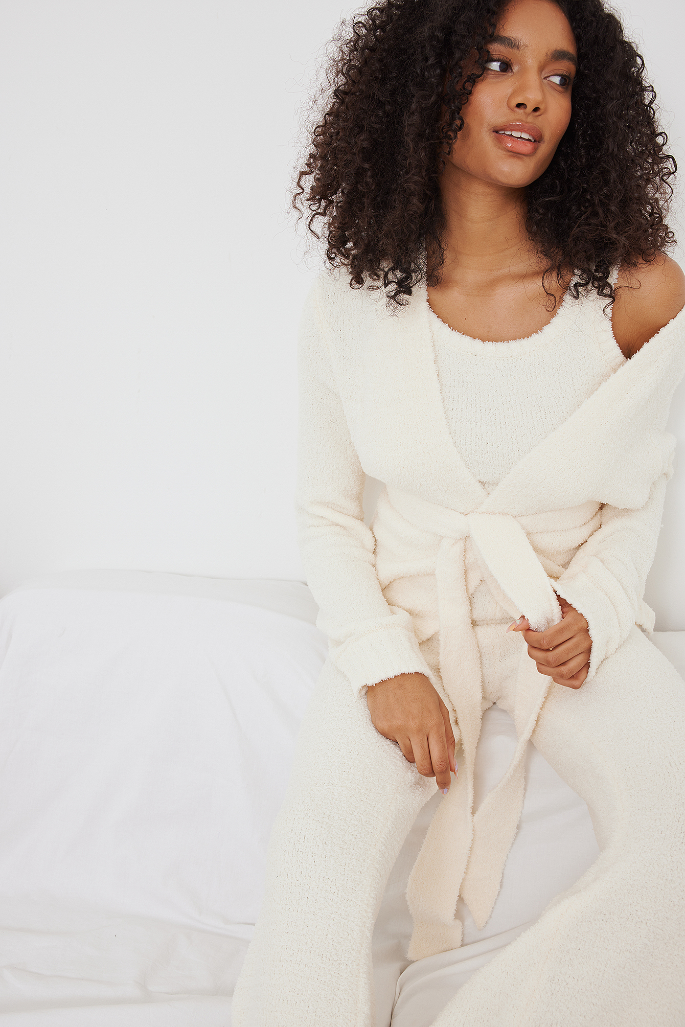 Teddy Loungewear Cardigan Offwhite NAKD