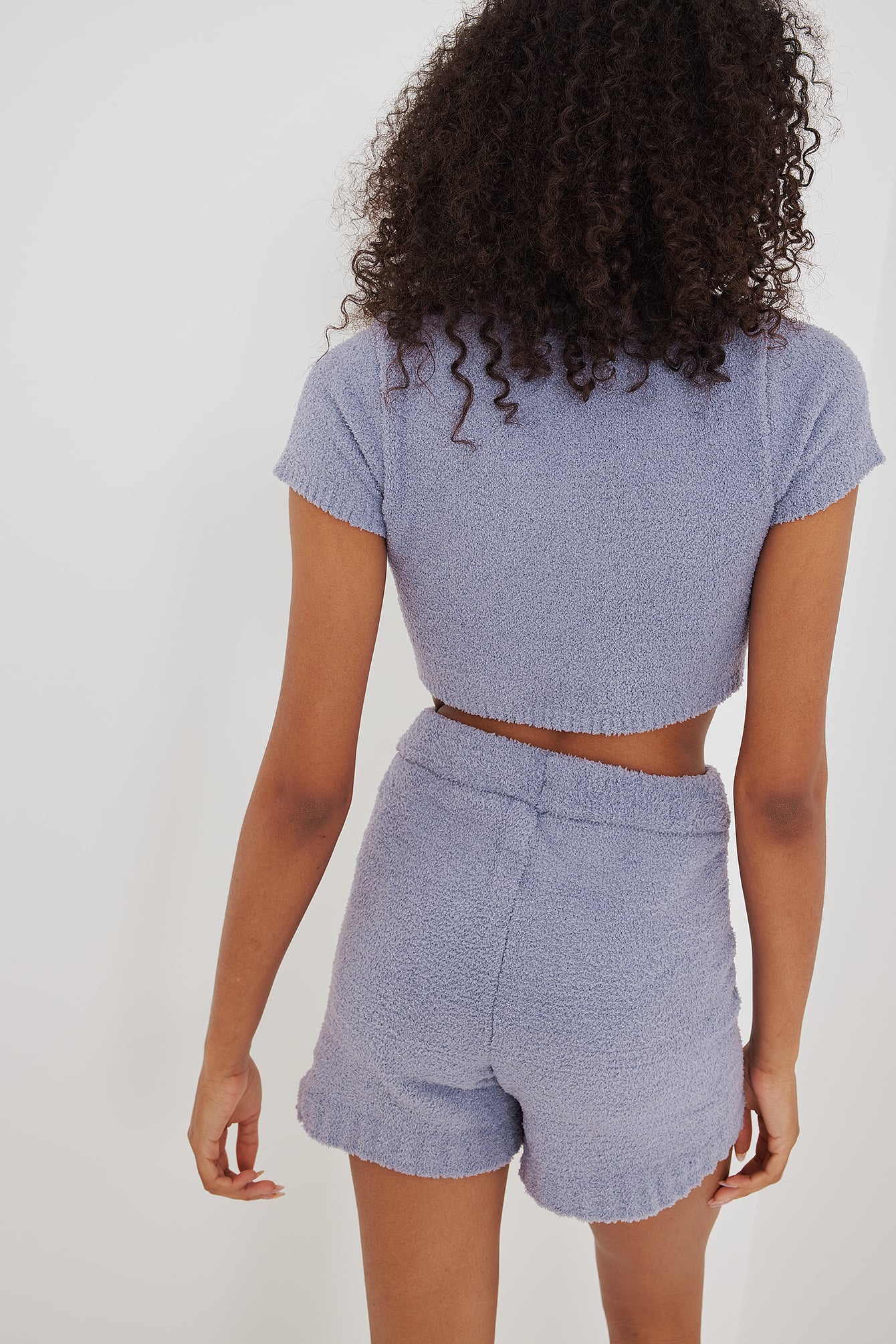 Teddy Loungewear Cropped Top Blue | na 