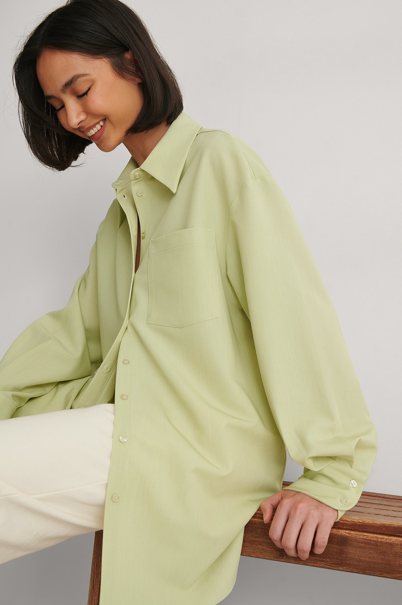 Green Oversize Skjorta
