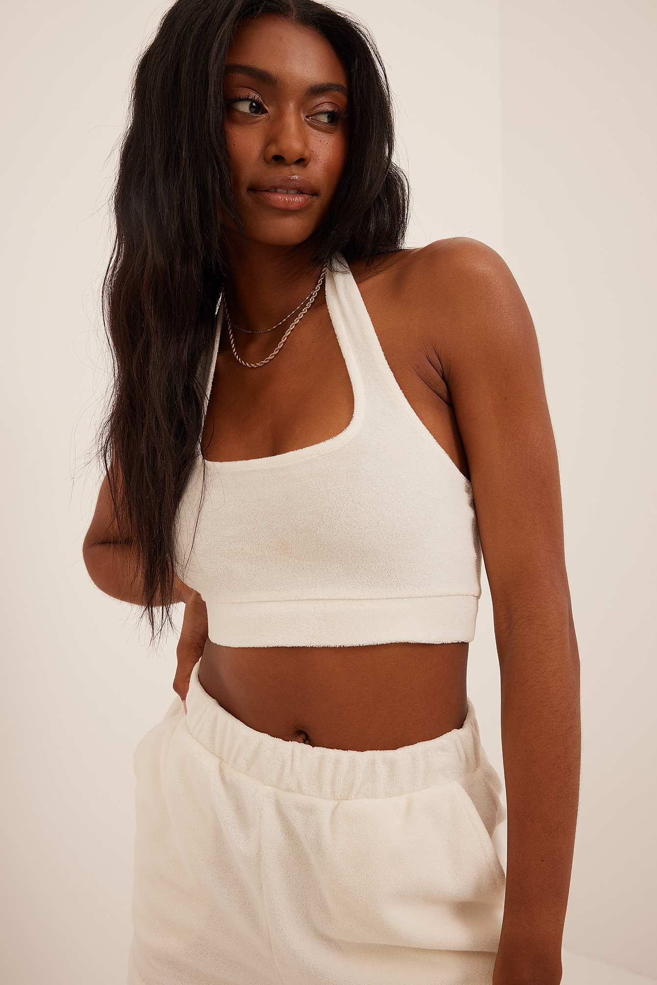 Sleeveless Halter O-Ring Crop Top - Green – Collette Clothing