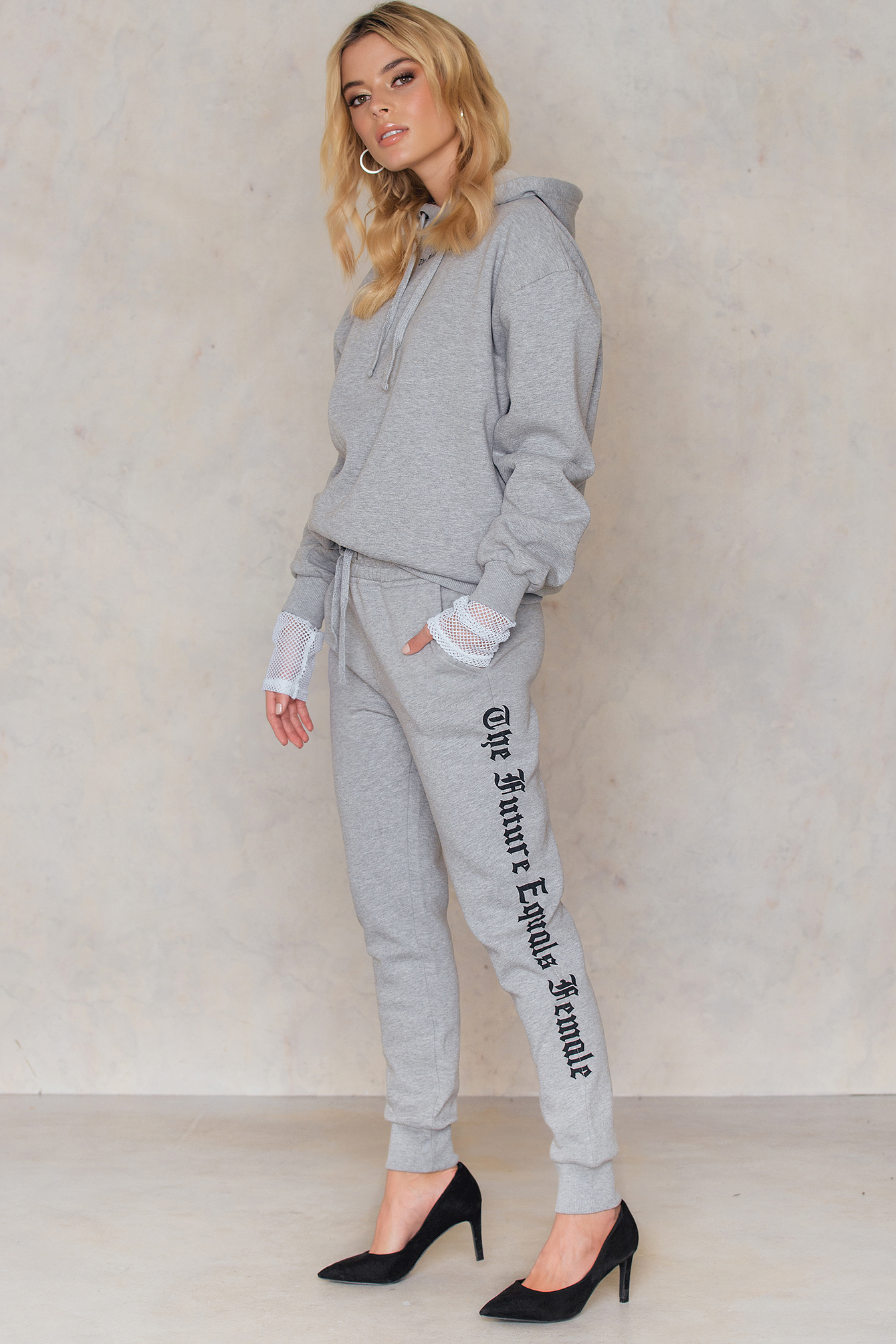 The Future Equals Female Sweatpants Light Grey Melange