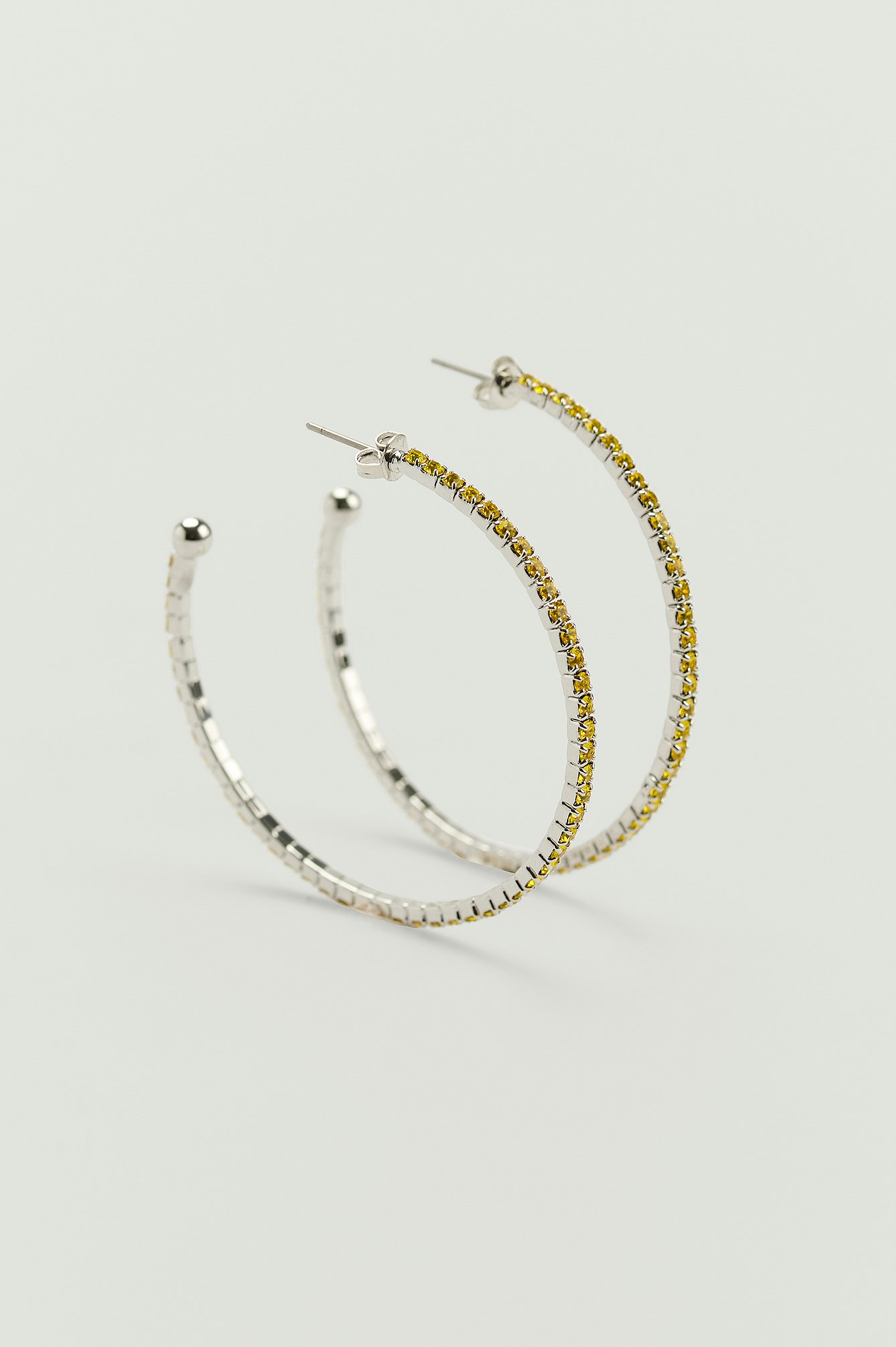 Lime Thin Strass Hoops