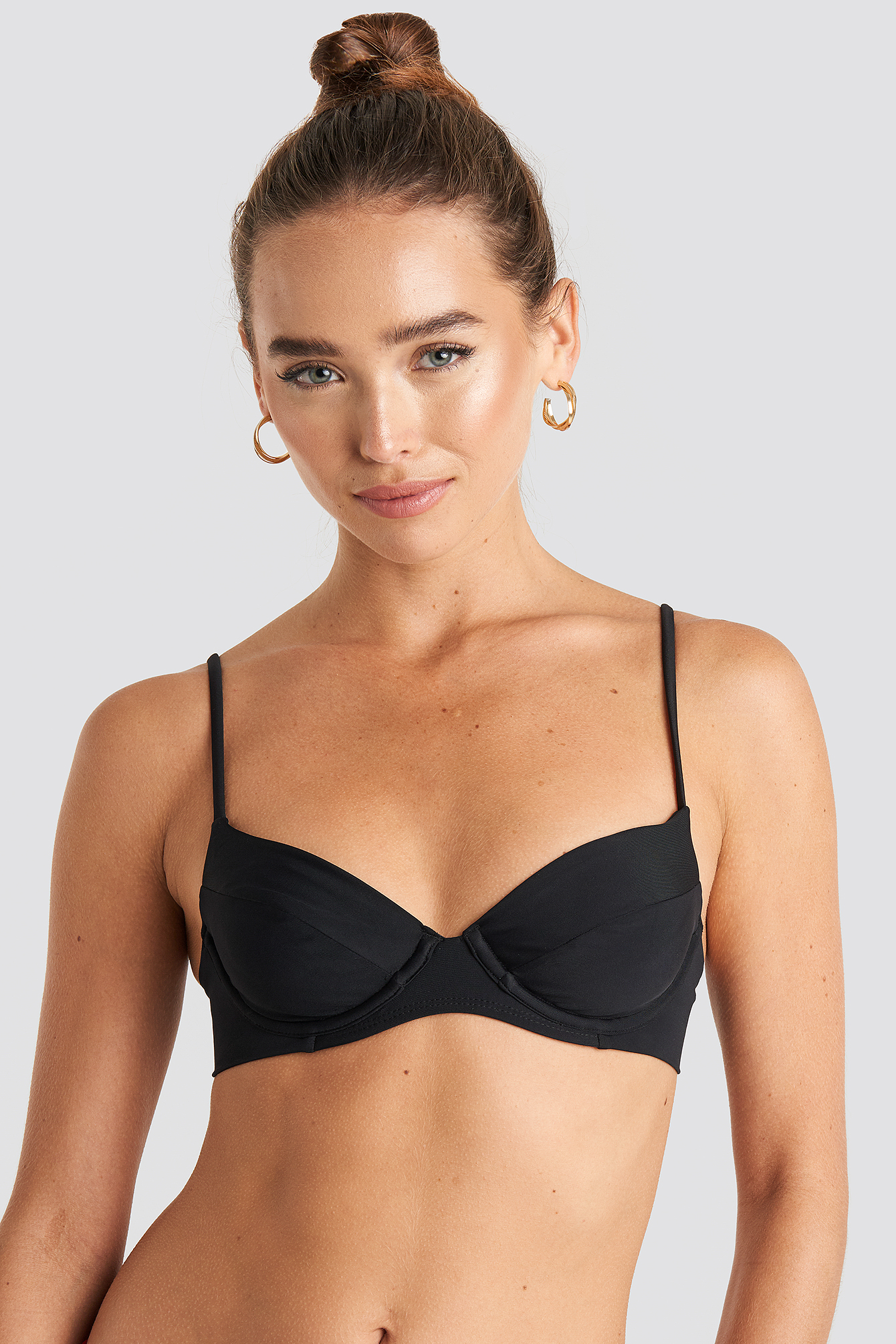 Tie Back Bikini Cup Bra Black