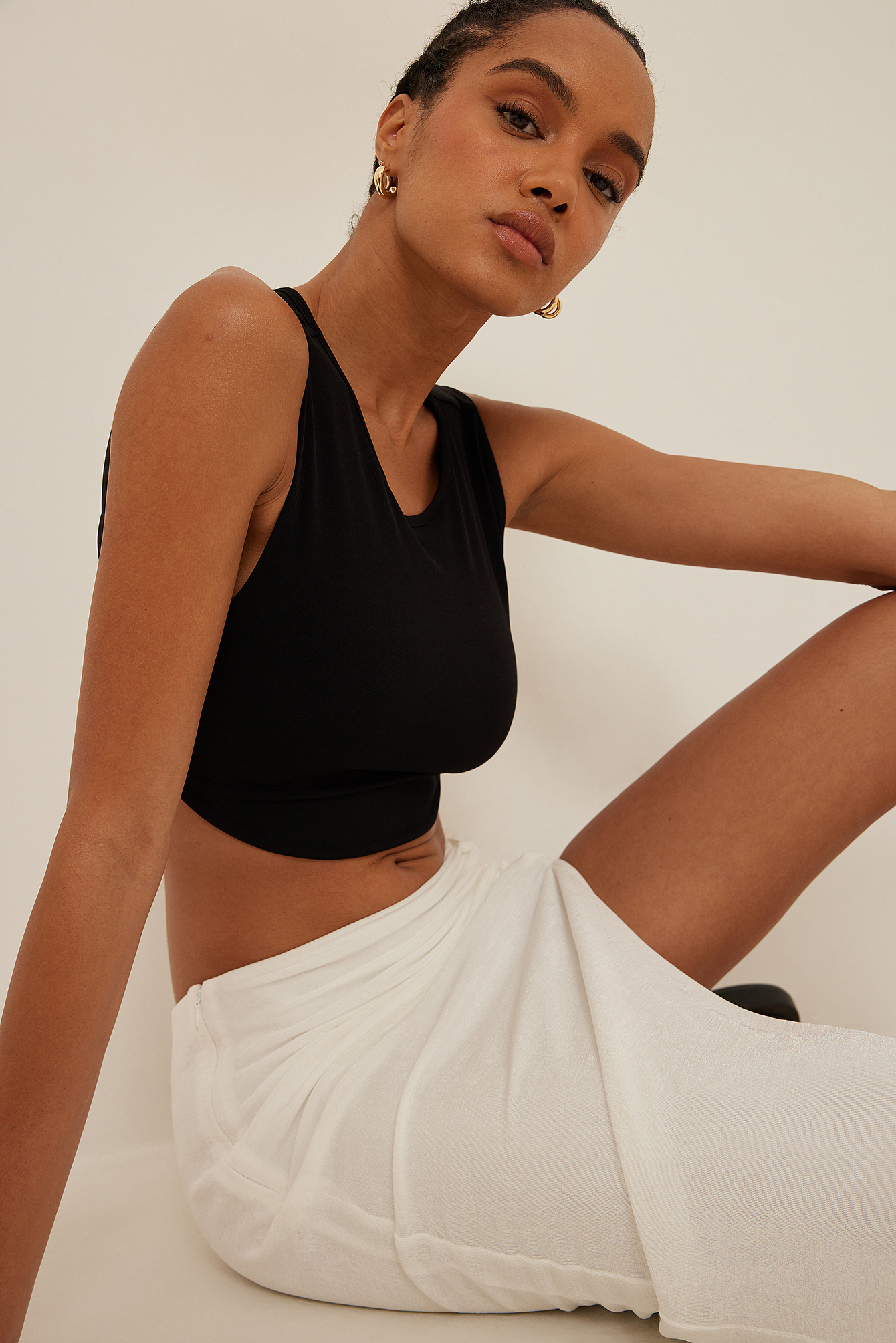 Tie Back Cropped Top Black | na-kd.com