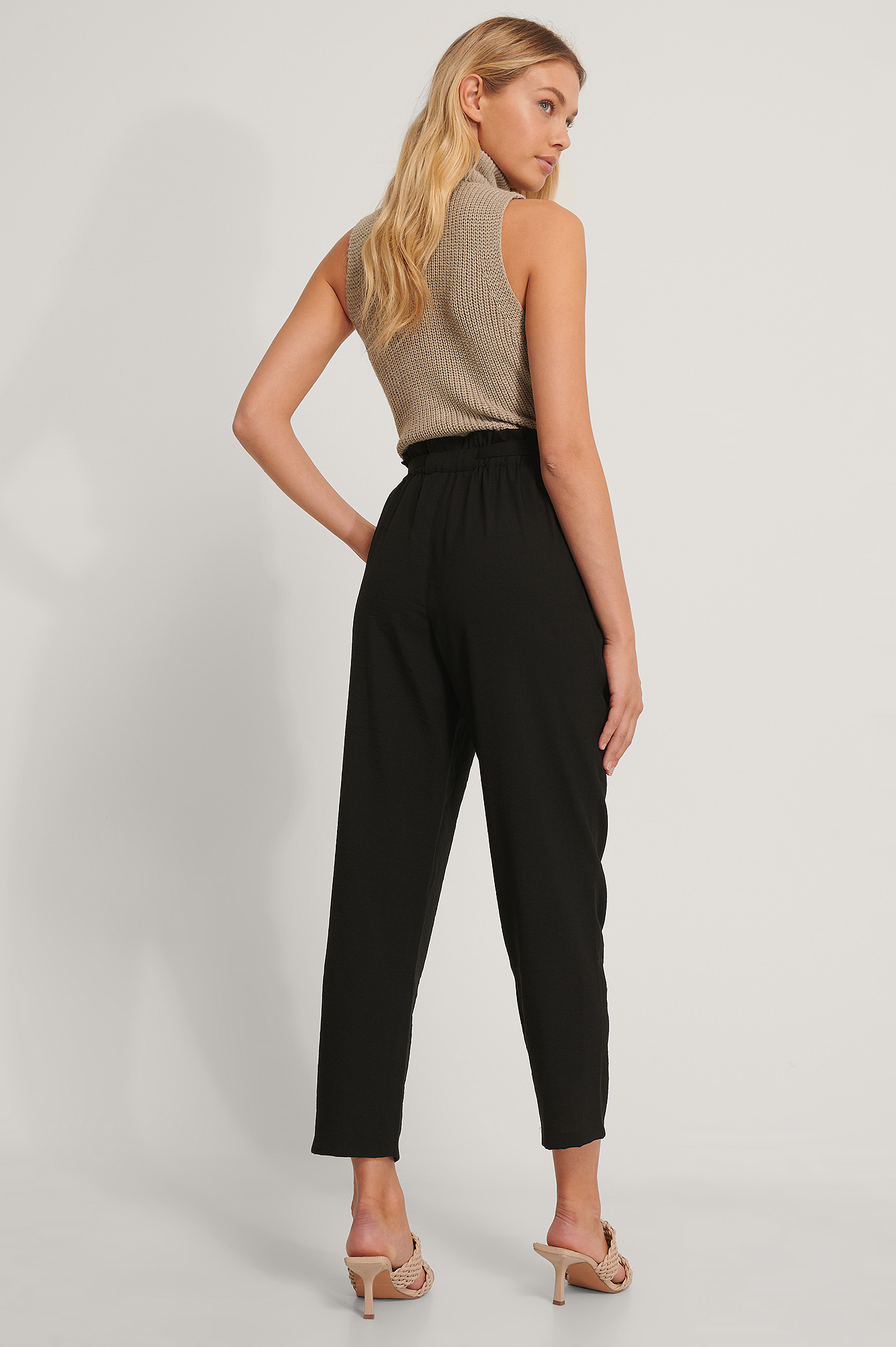 Tie Belt Pants Black