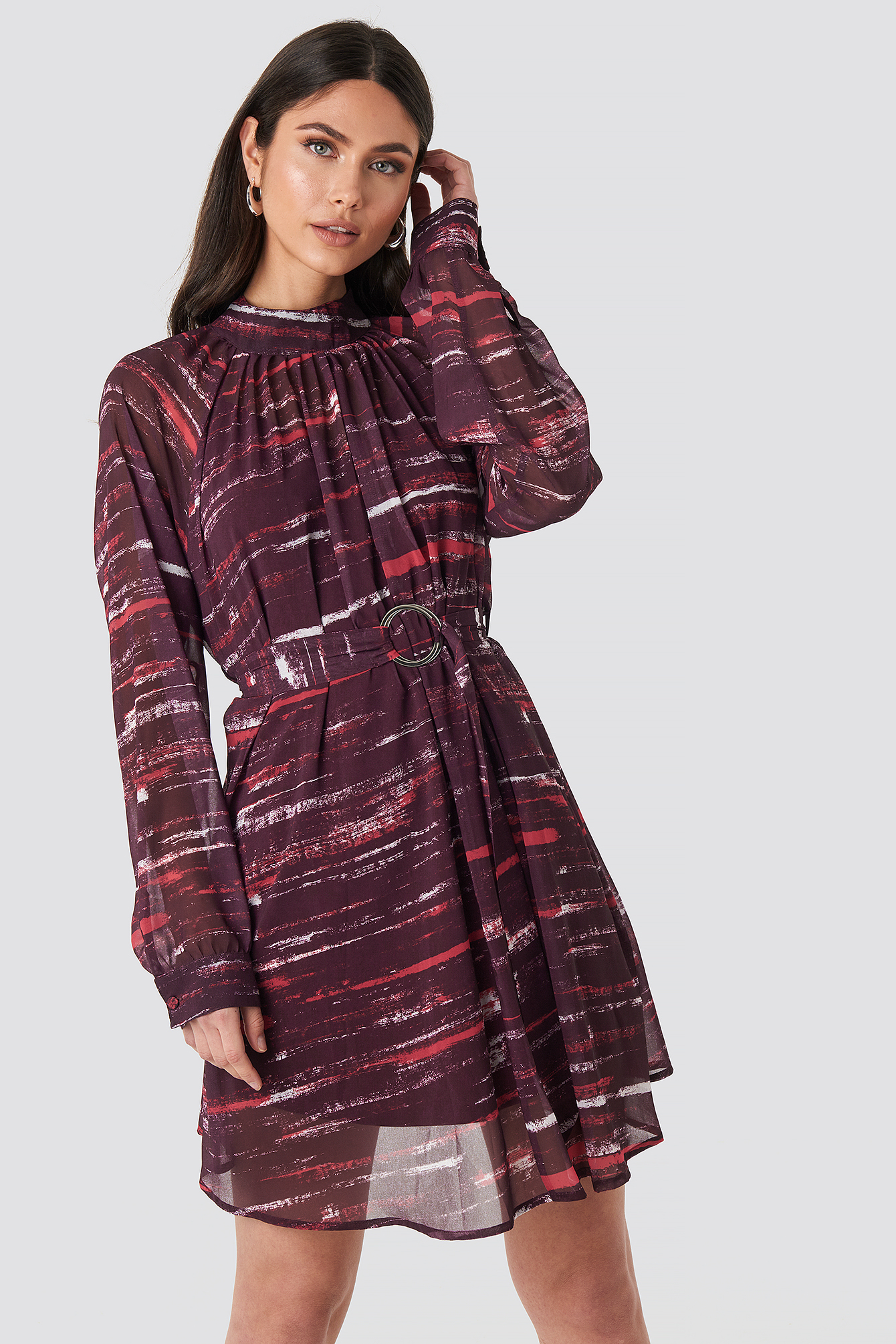 Tie Dye Print Mini Dress Red | na-kd.com