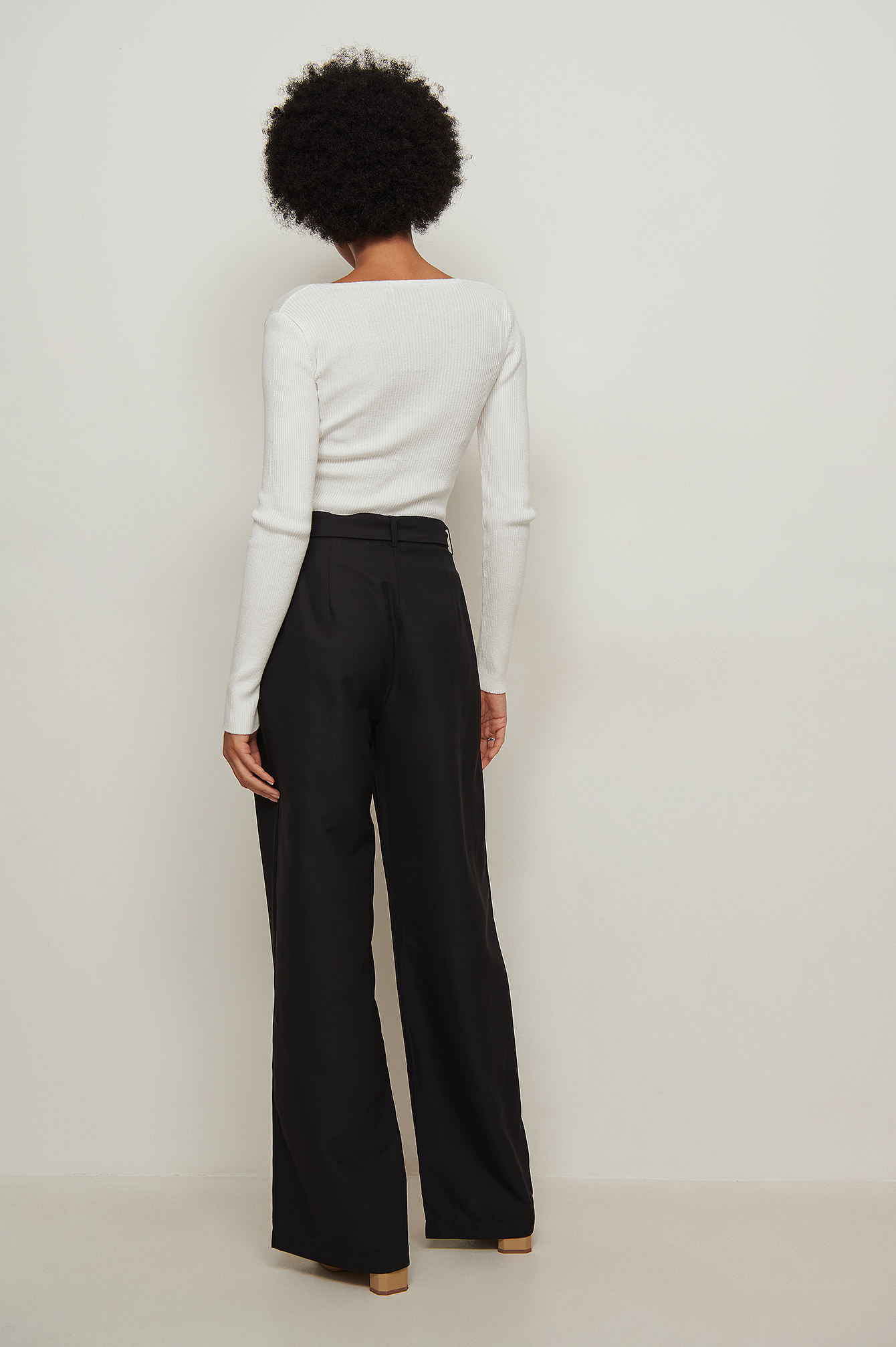Tie Waist Flowy Pants Black | na-kd.com