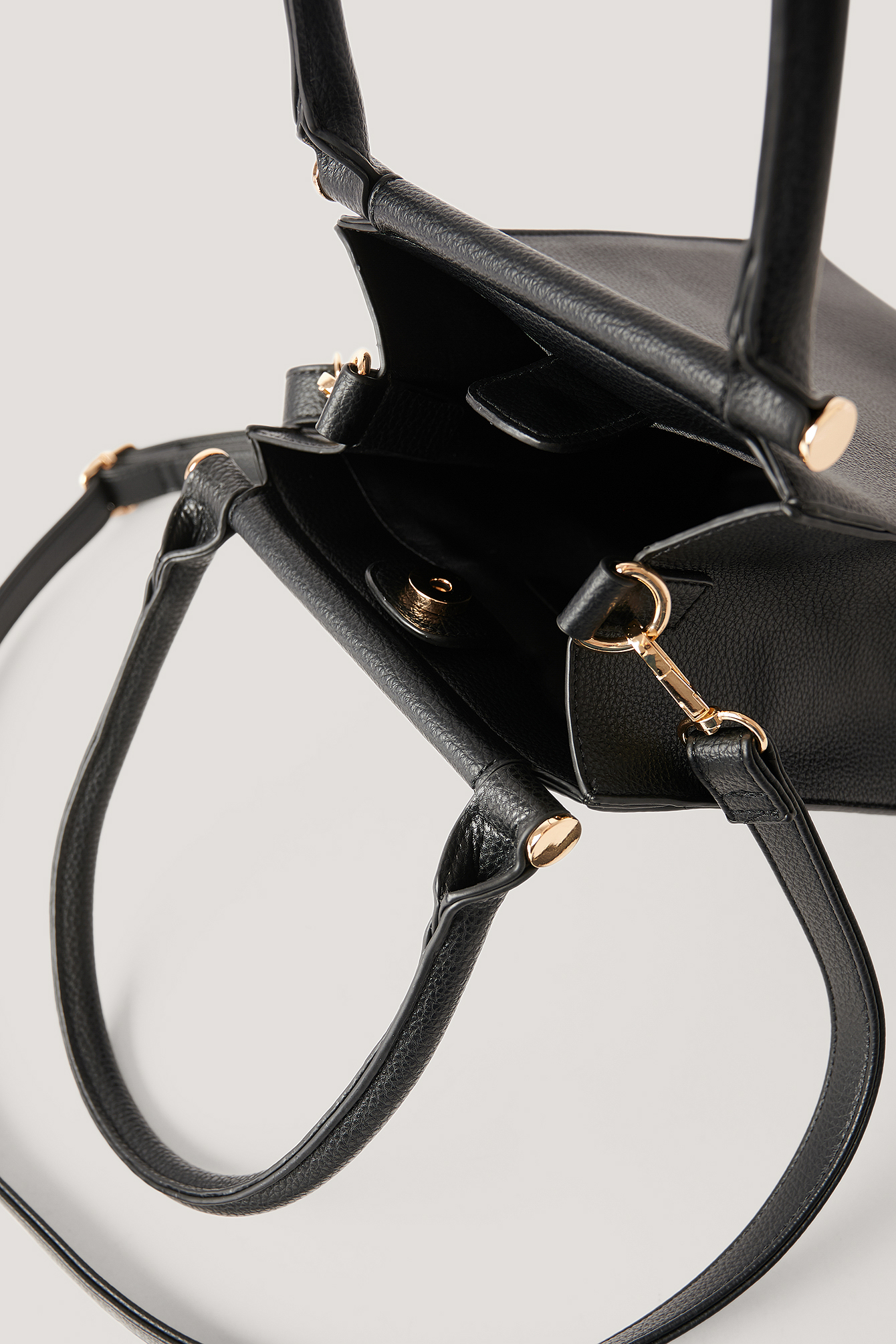 Top Handle Trapeze Bag Black