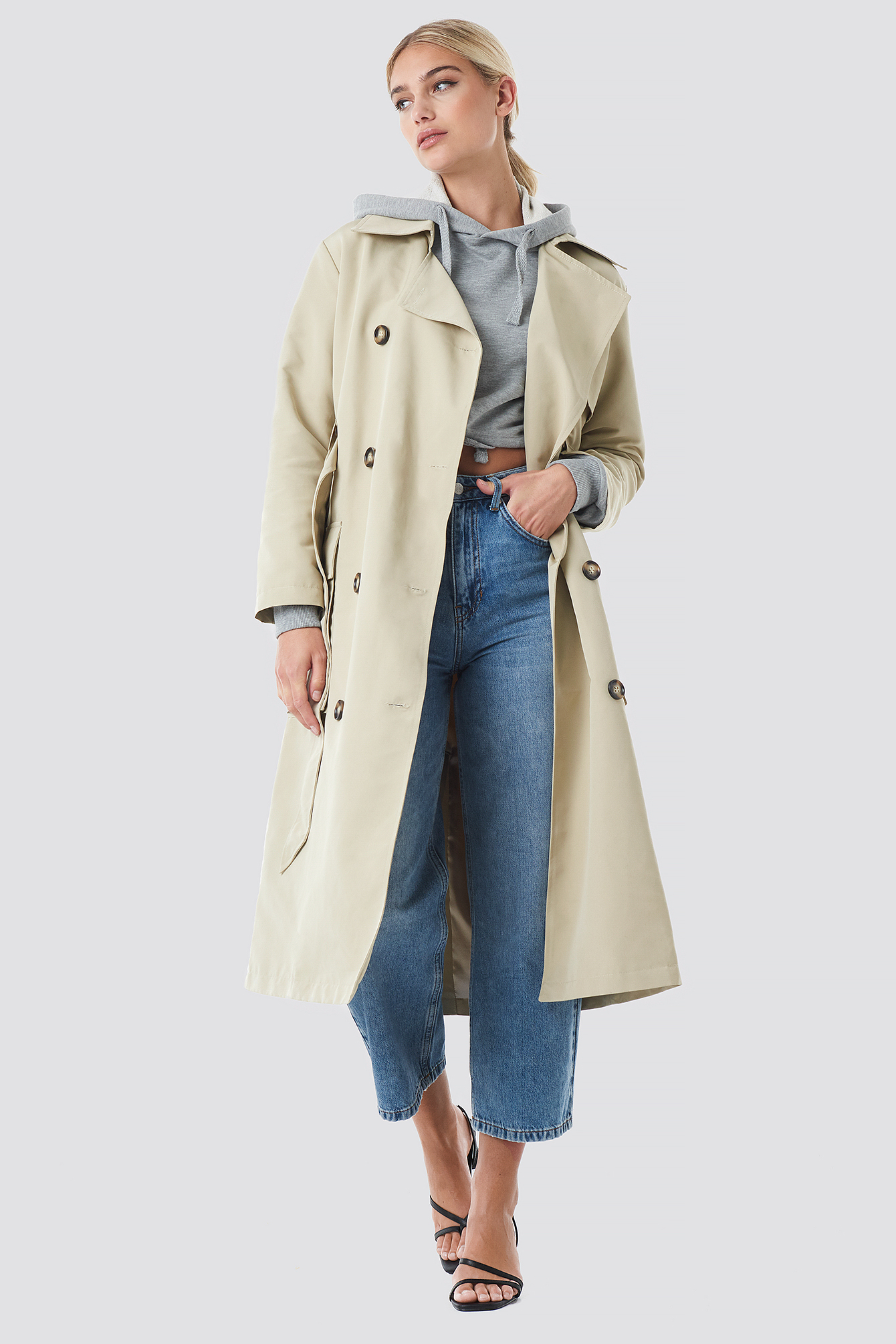 Pocket Detail Trenchcoat Beige