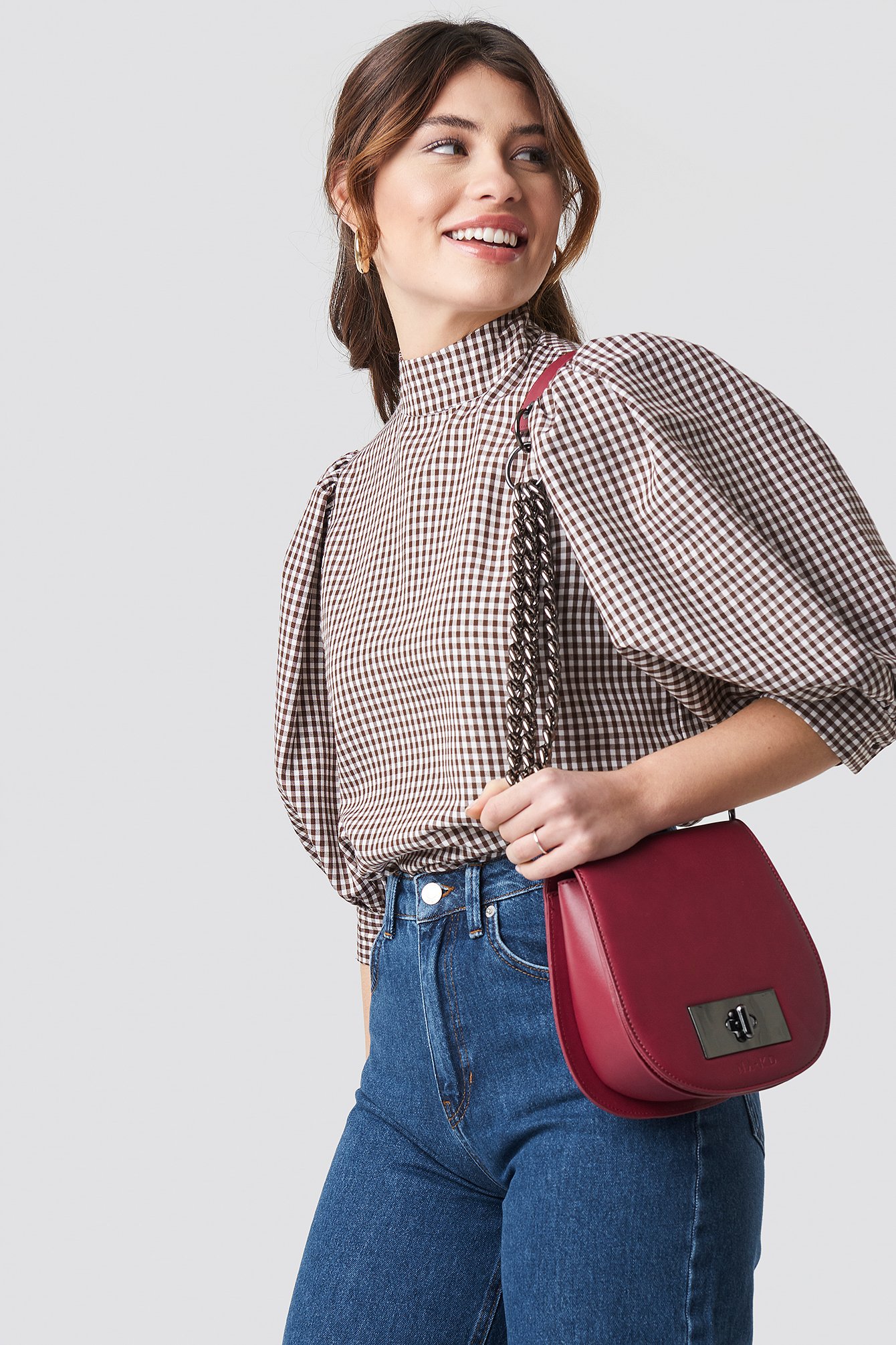 Puff Sleeve Blouse Checked | na-kd.com