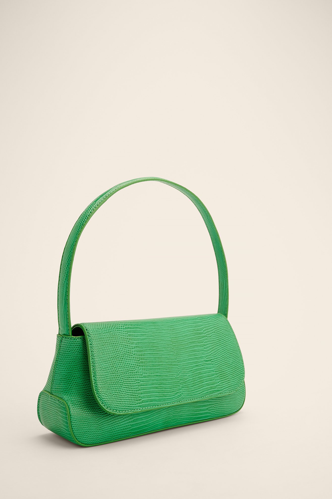 NA-KD Synthetik Accessories Kleine Baguette-Tasche mit Raffung in Grün Damen Taschen Taschen mit Griff 
