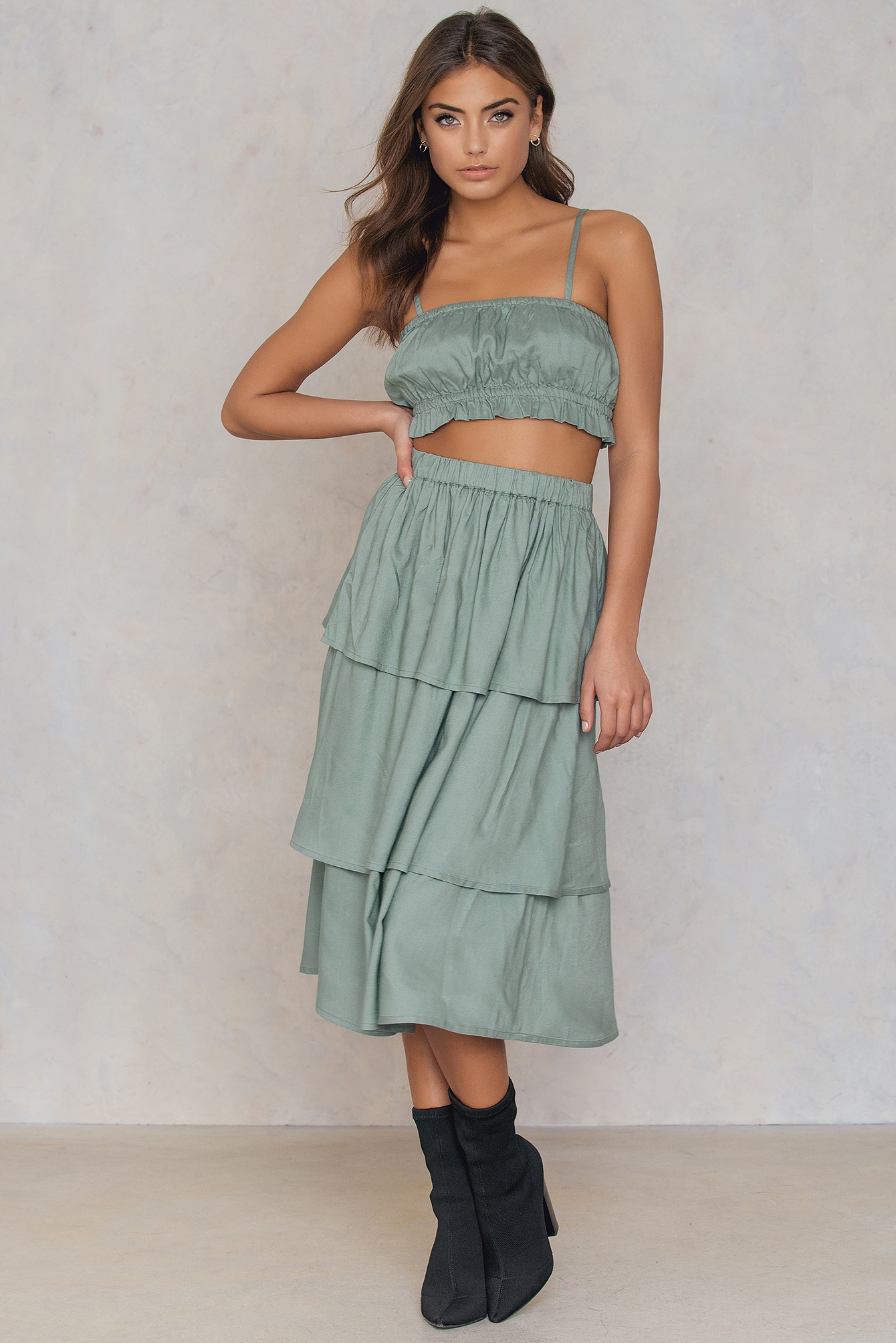 KF2013 Net skirt top-Green main image 0