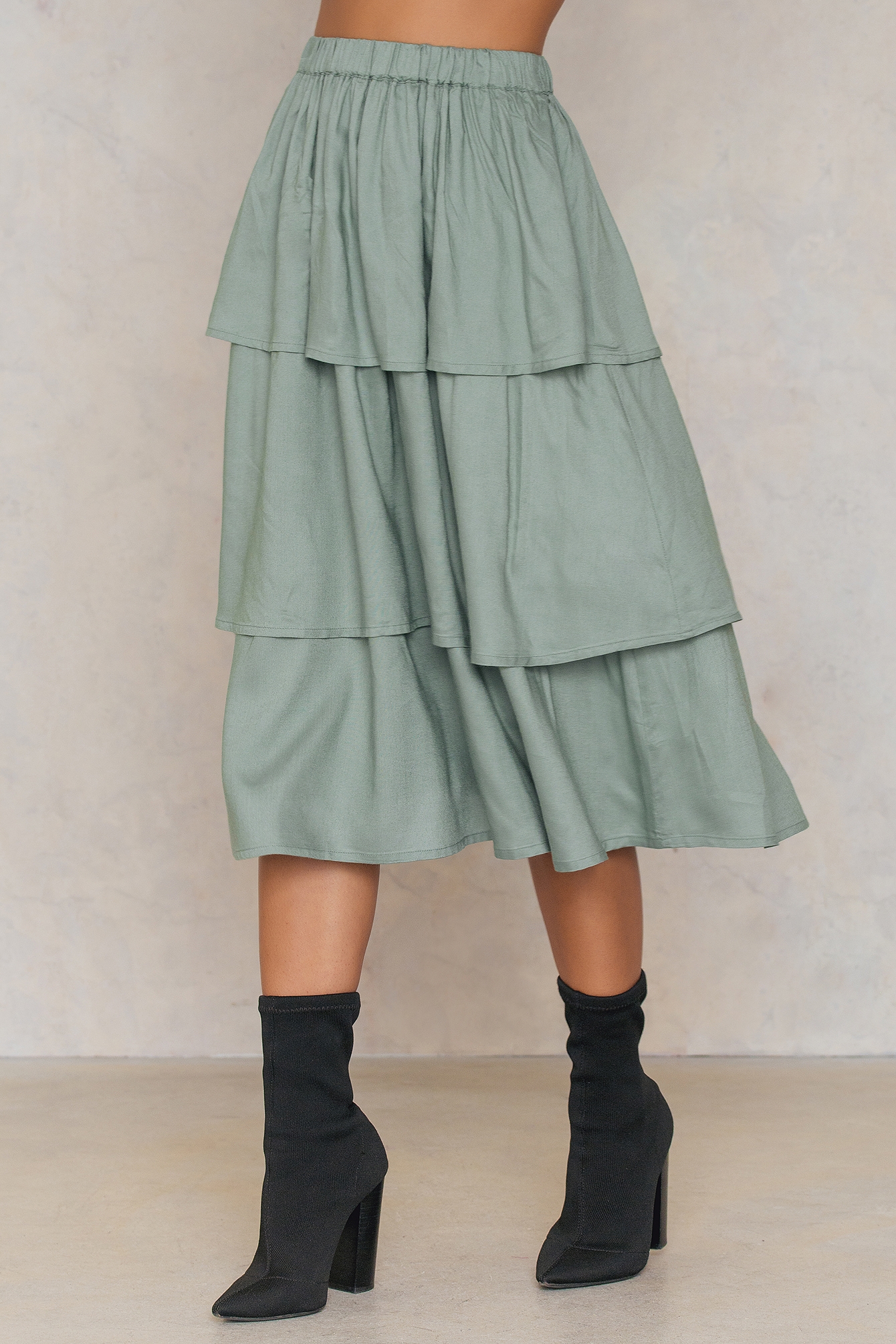 Triple Layer Skirt Green | na-kd.com