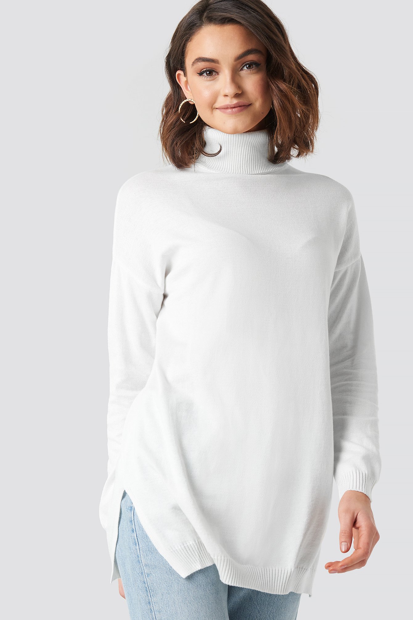 Offwhite Turtle Neck Long Sweater