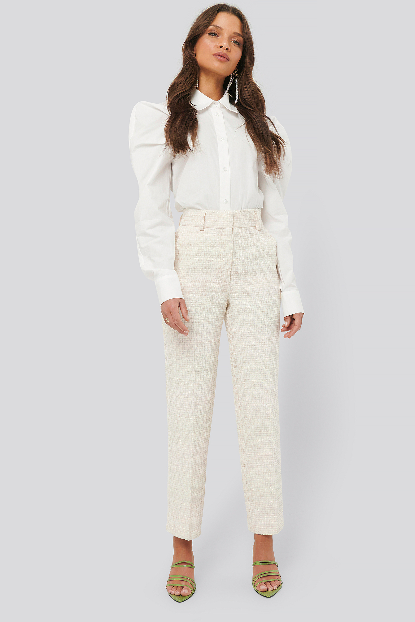 Tweed Suit Pants Cream