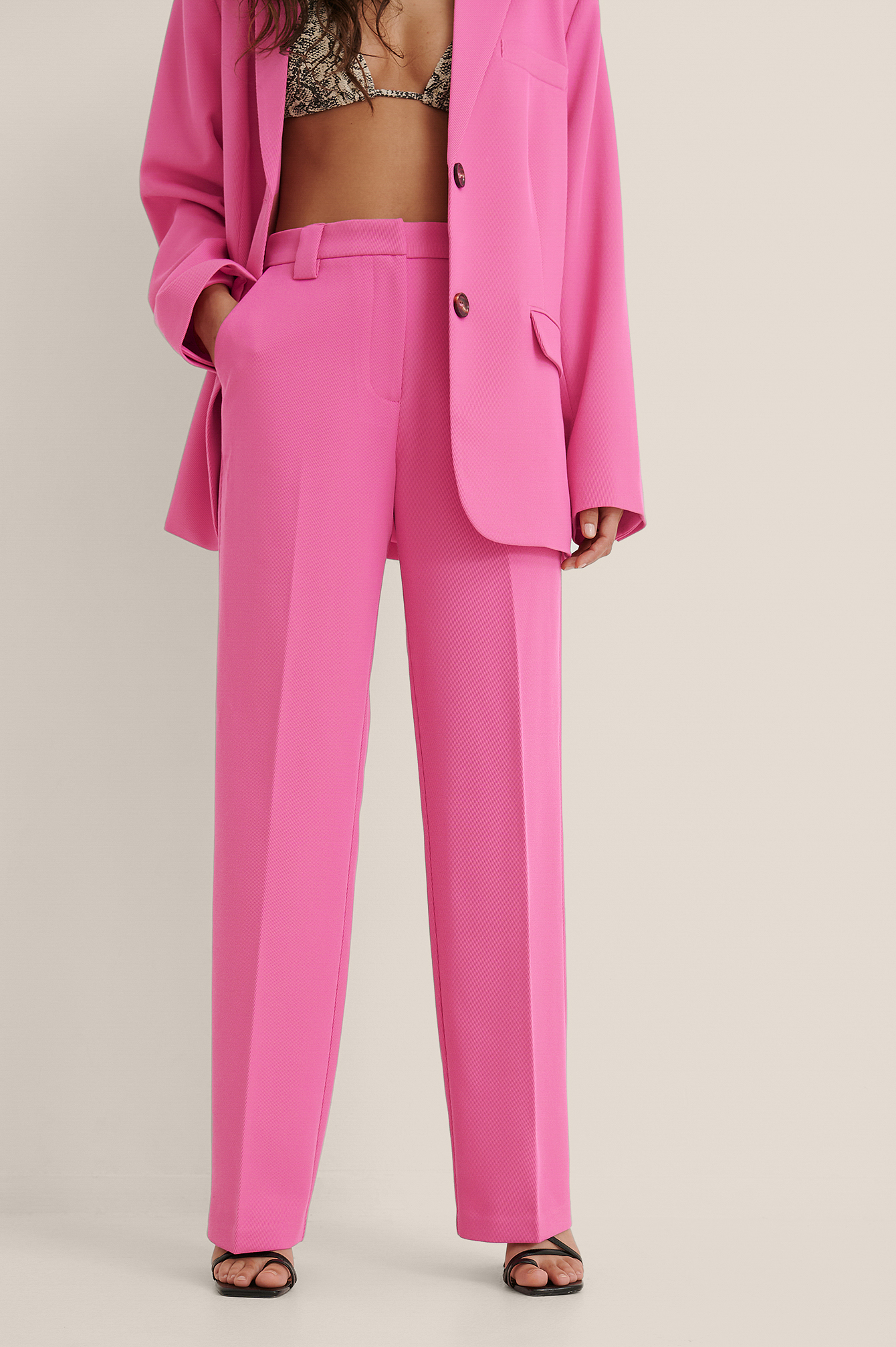 Twill Suit Pants Pink
