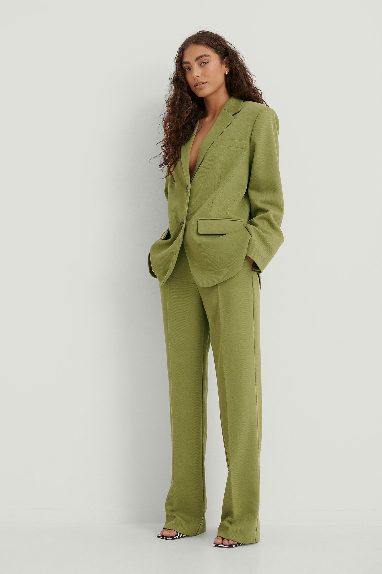 Green Twill Suit Pants