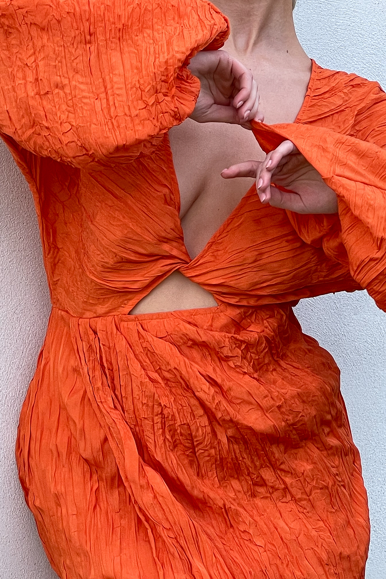 Twist Mini Dress Orange