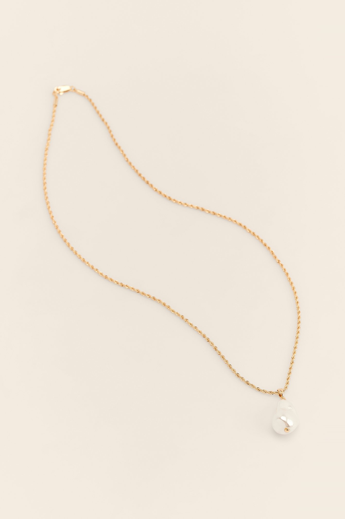 Gold Collar De Perlas Con Cadenas Trenzadas Reciclado