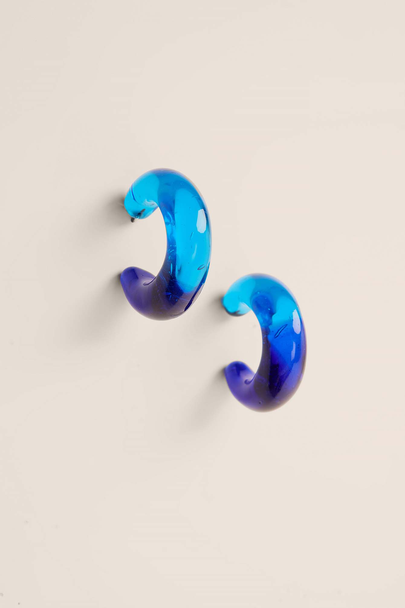 Blue Two Colored Glass Hoops