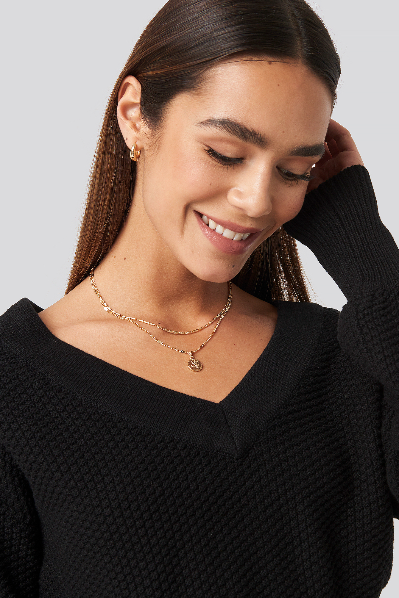 Two Layered Necklaces Gold