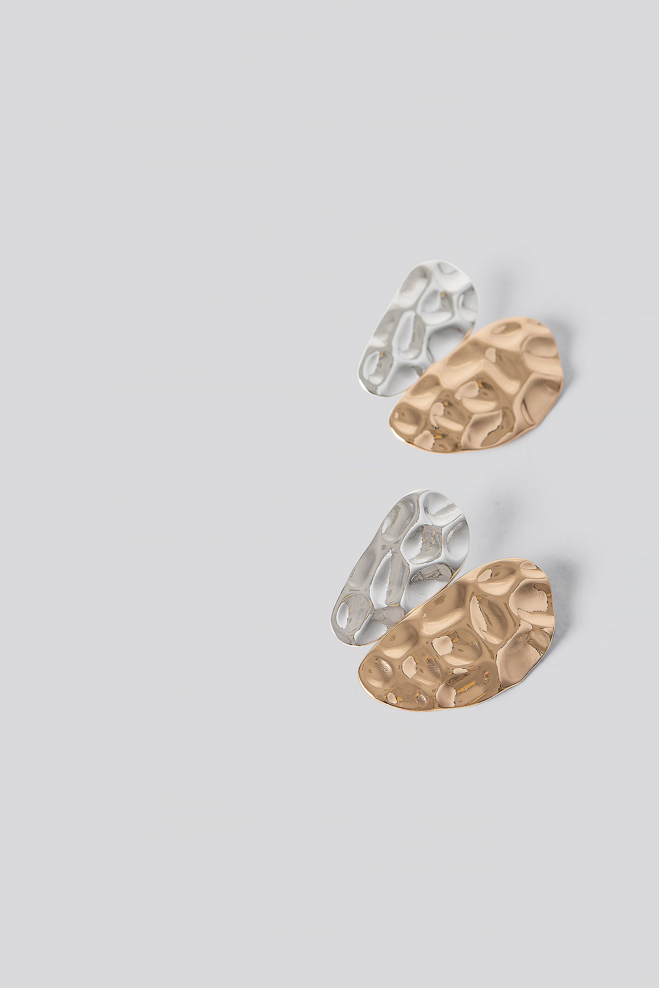 Gold Uneven Flat Earrings