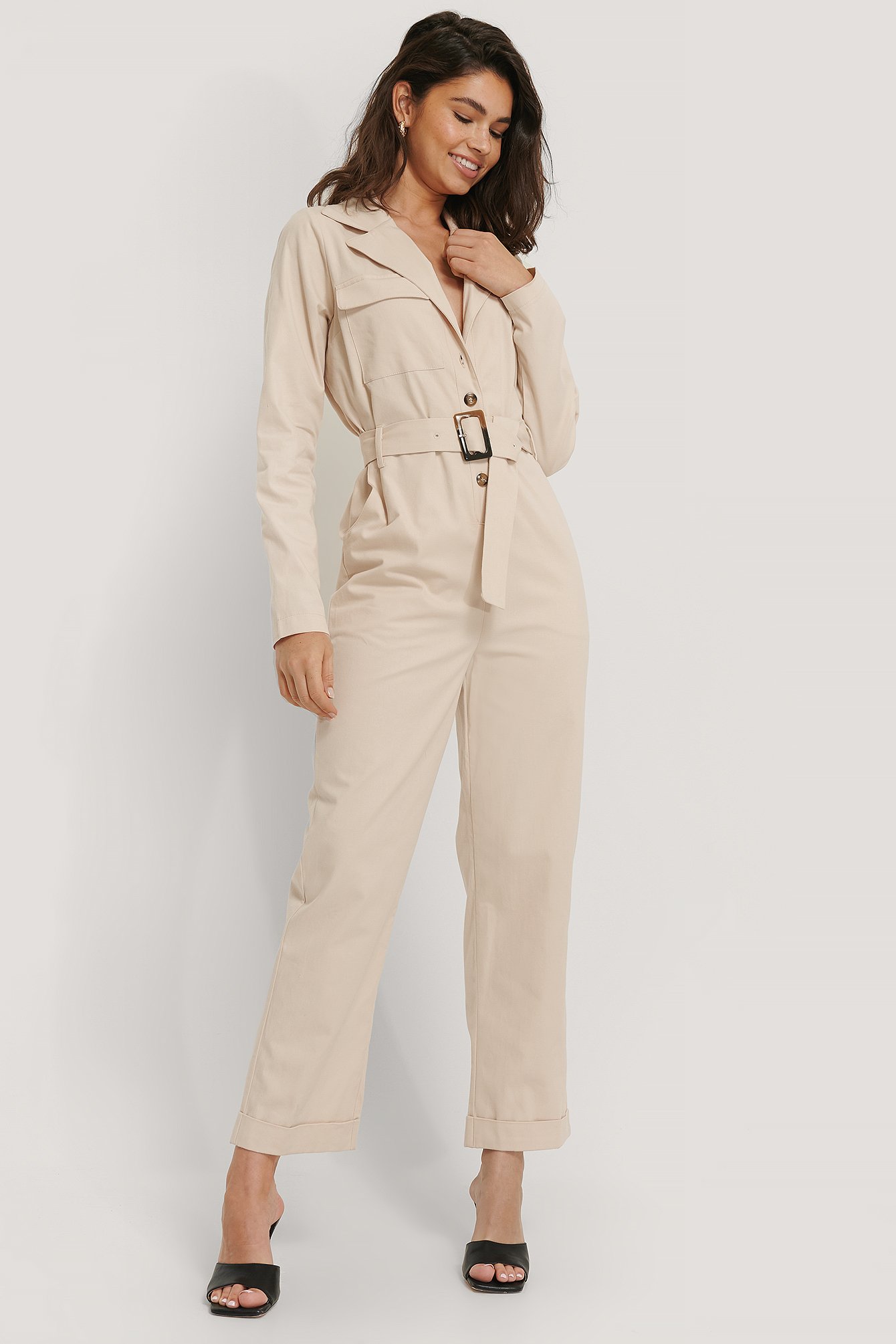Utilitarian Jumpsuit Beige