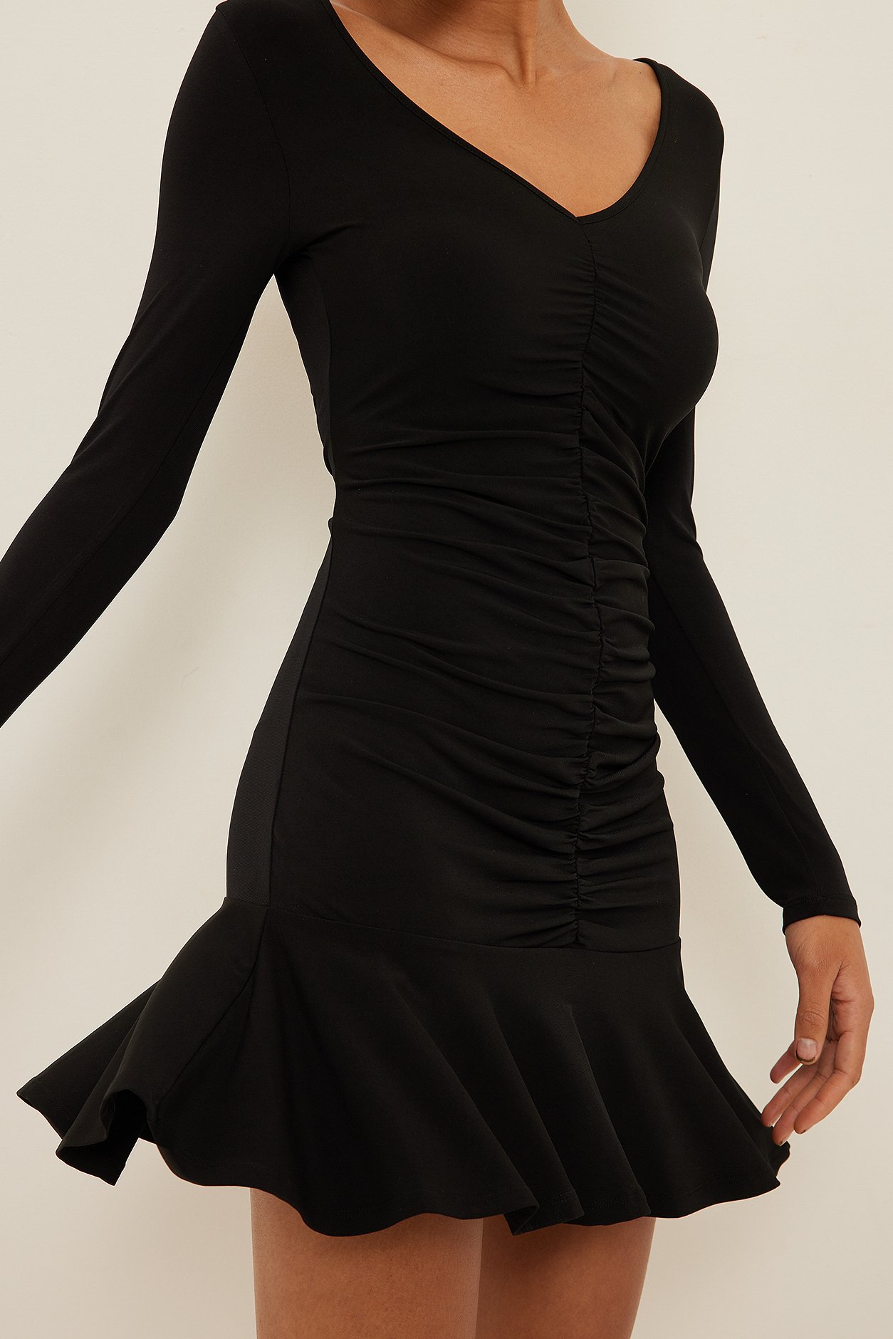Black Mini-jurk met v-hals