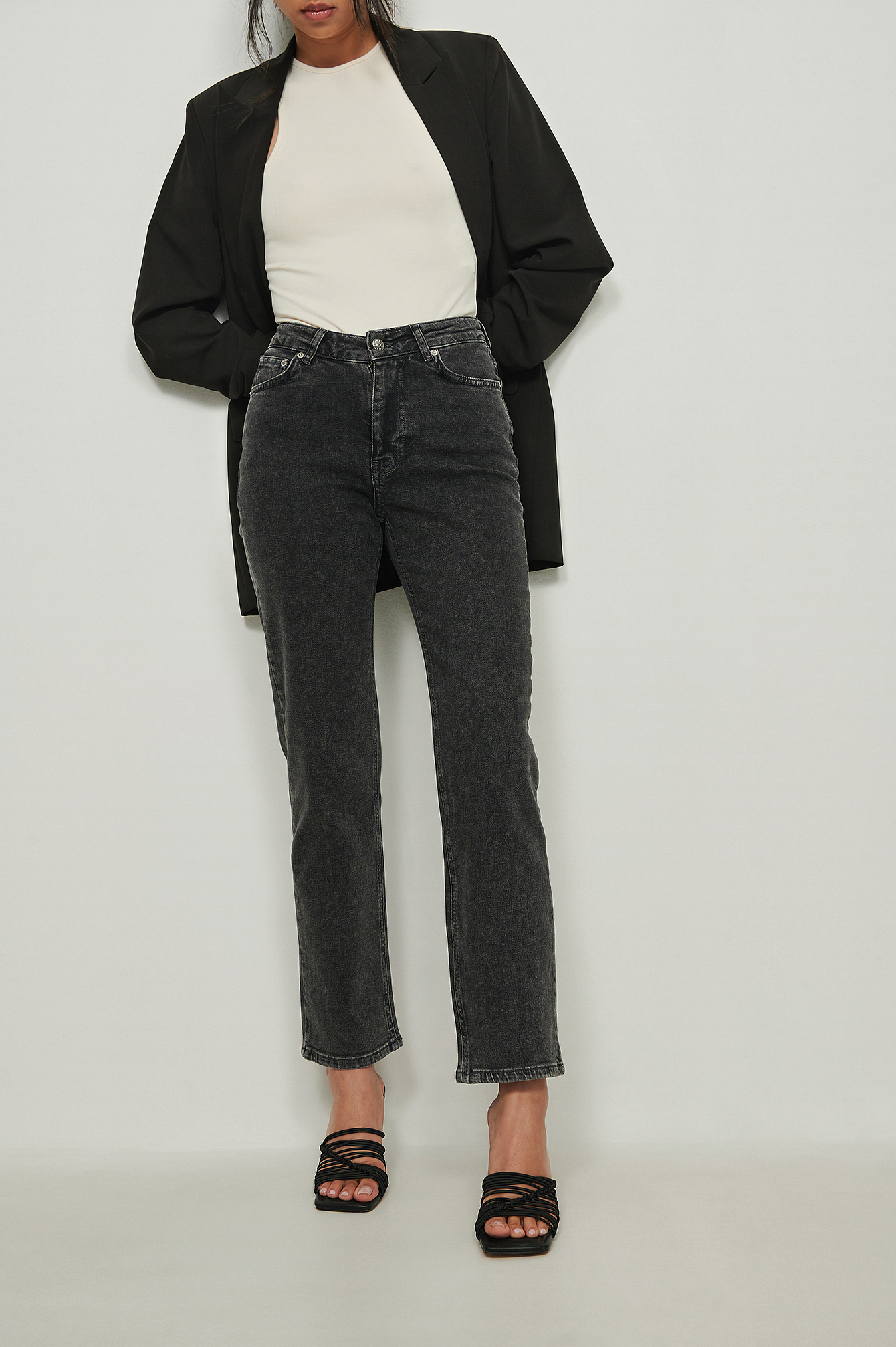 Mildred High Rise V Front Waistband Straight Jeans