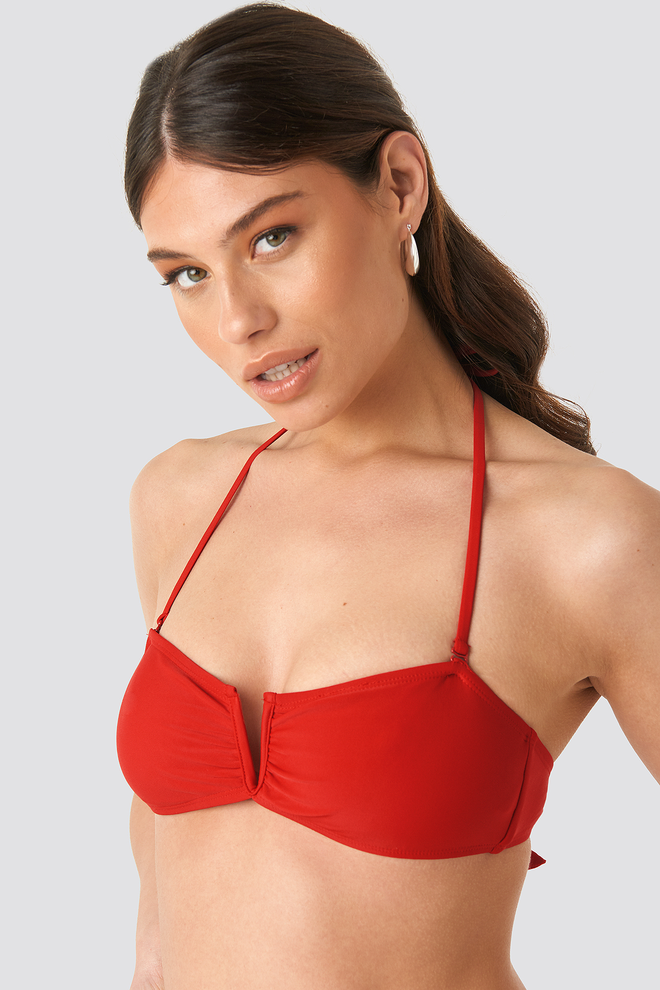 V-detail Bandeau Top Red