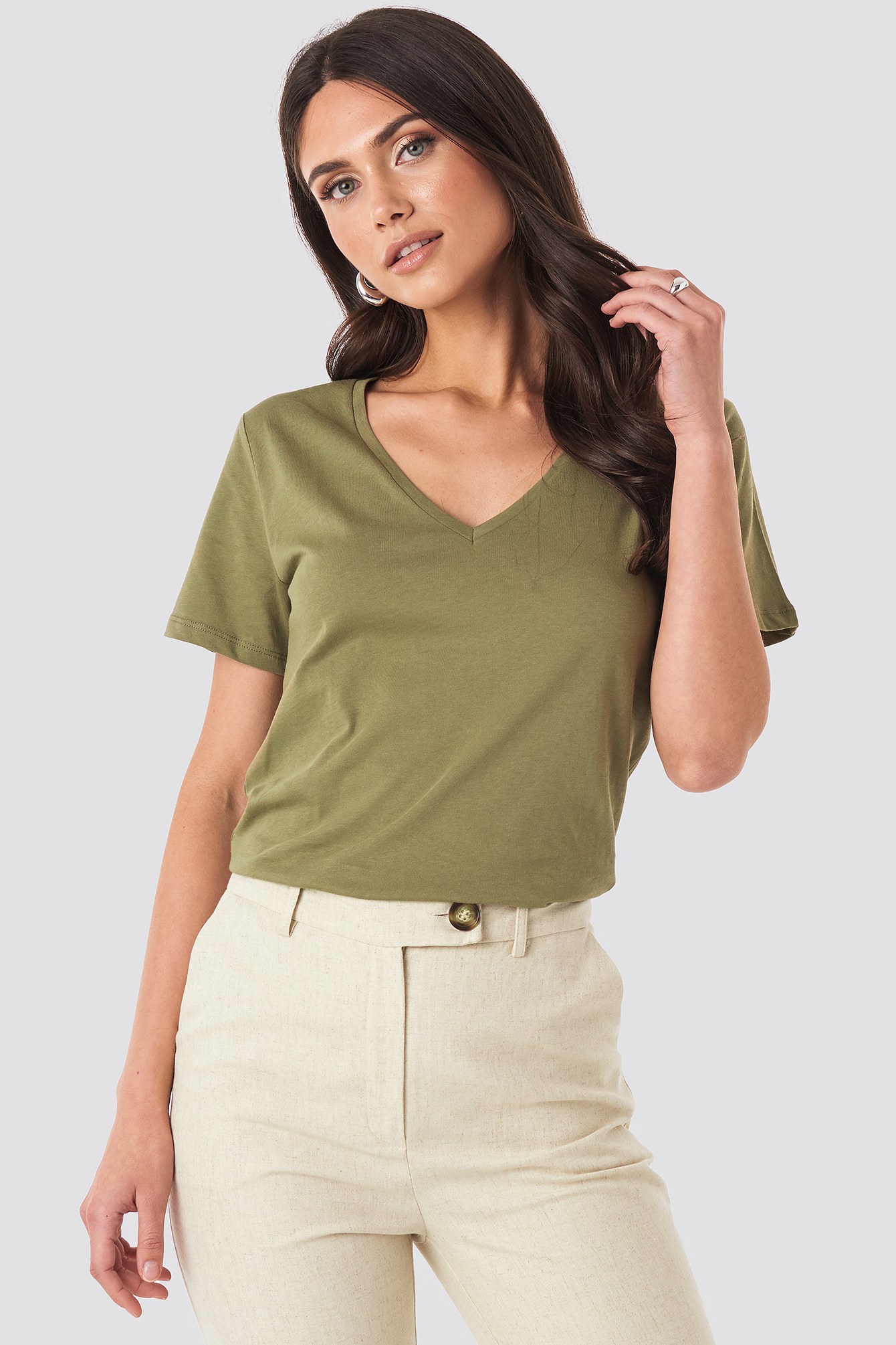 V-neck Tee Khaki