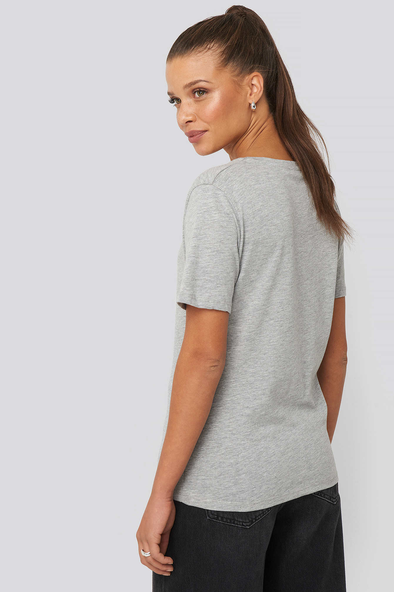 V-neck Tee Grey Melange