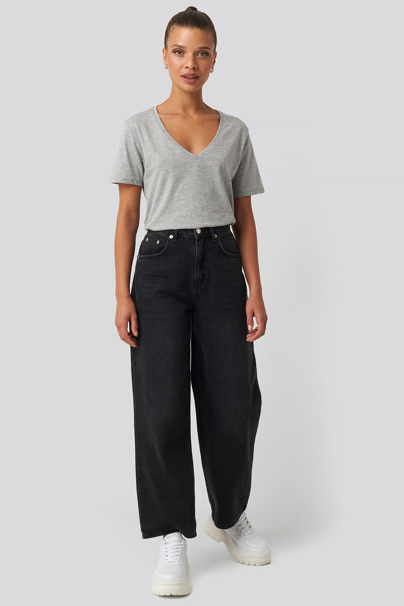 V-neck Tee Grey Melange