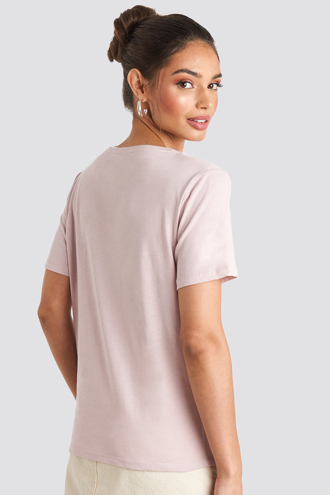 V-neck Tee Dusty Light Pink