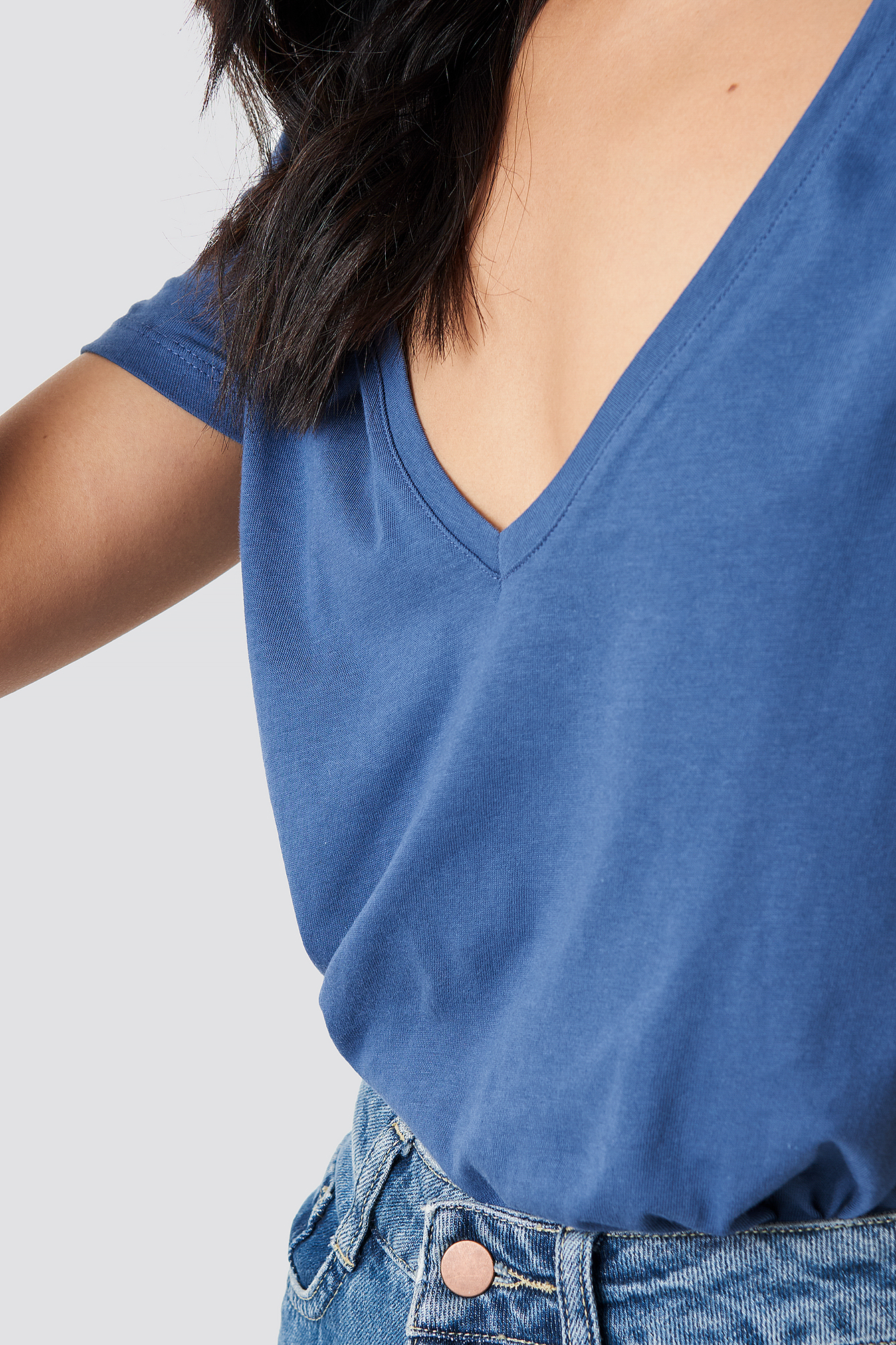 V-neck Tee Dark Dusty Blue