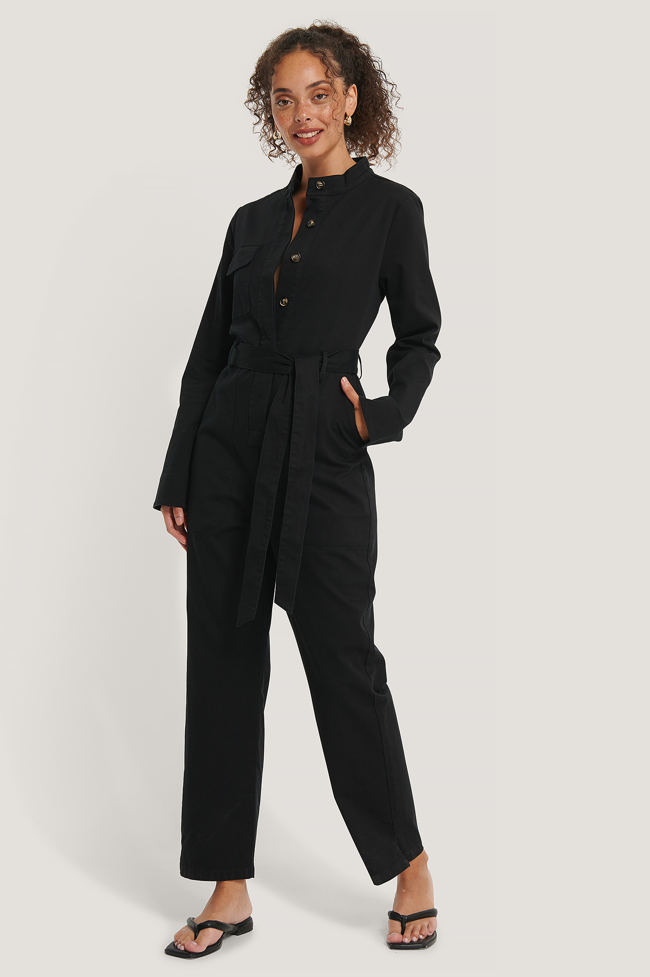 cargo jumpsuit black