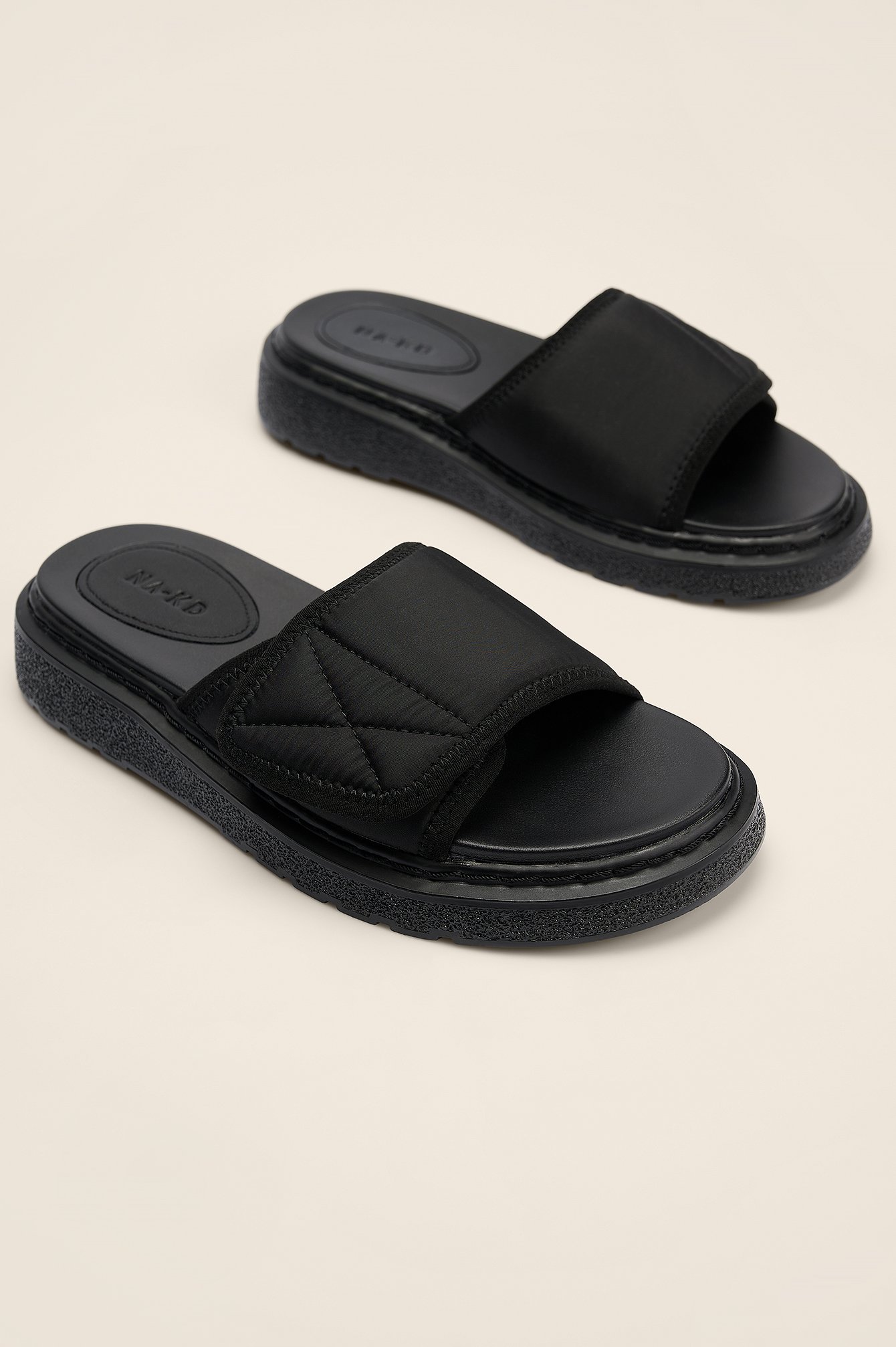 Black Velcro Slippers