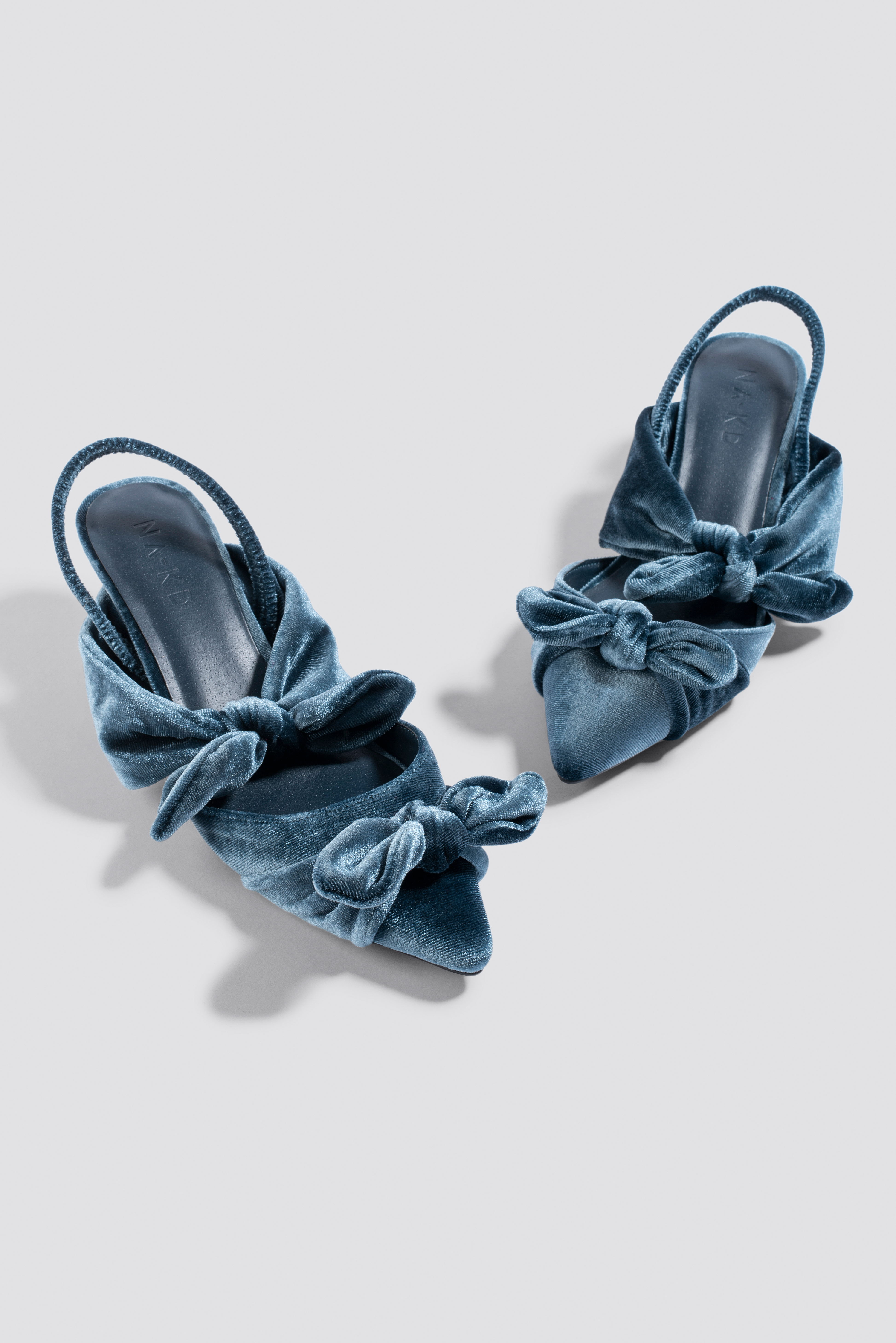 velvet bow heels